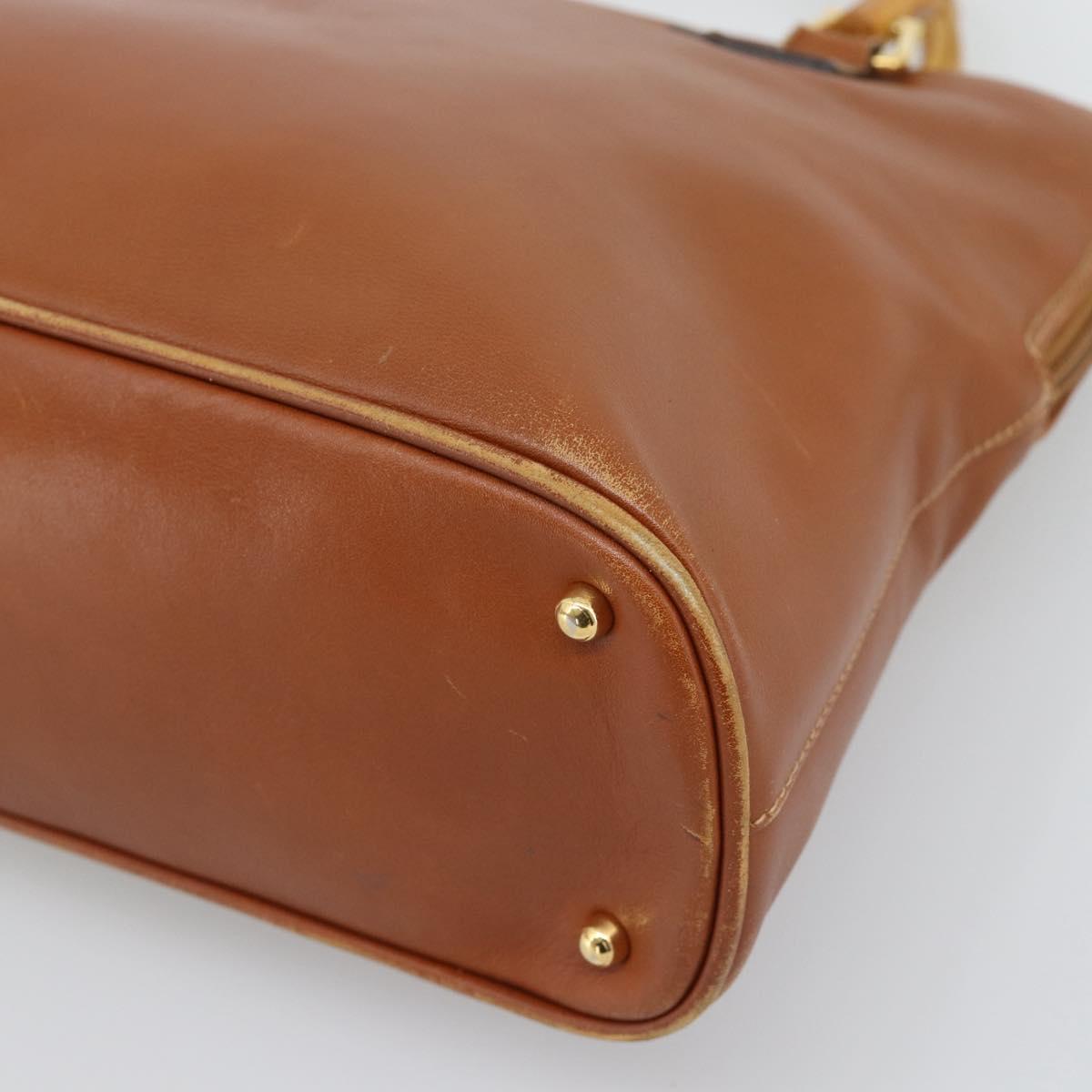 GUCCI Bamboo Hand Bag Leather 2way Brown Gold Tone 000 2214 0289 Auth ep15218