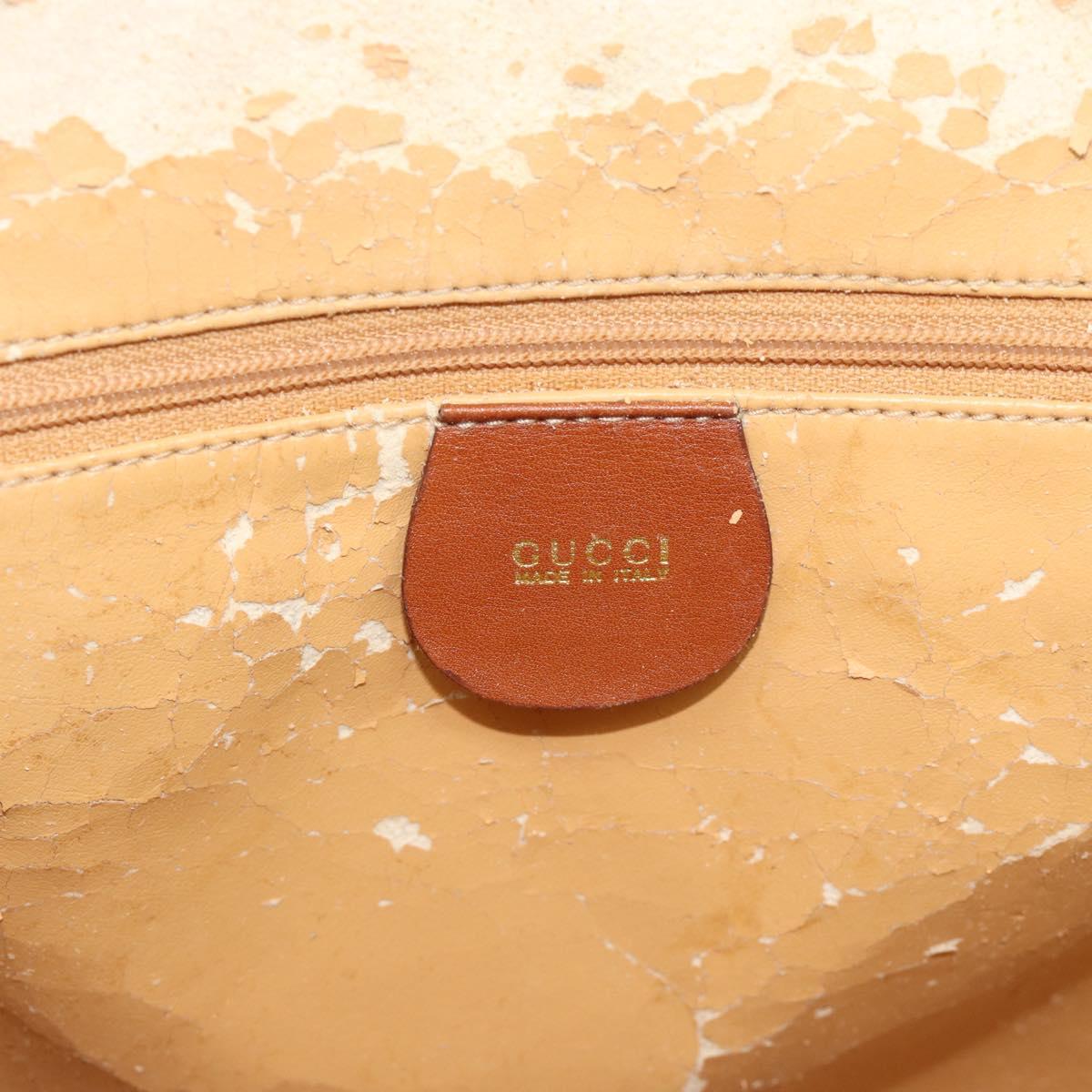 GUCCI Bamboo Hand Bag Leather 2way Brown Gold Tone 000 2214 0289 Auth ep15218