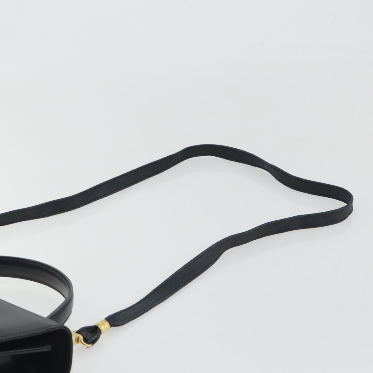 Christian Dior Hand Bag Leather 2way Black Gold Tone Auth ep15222