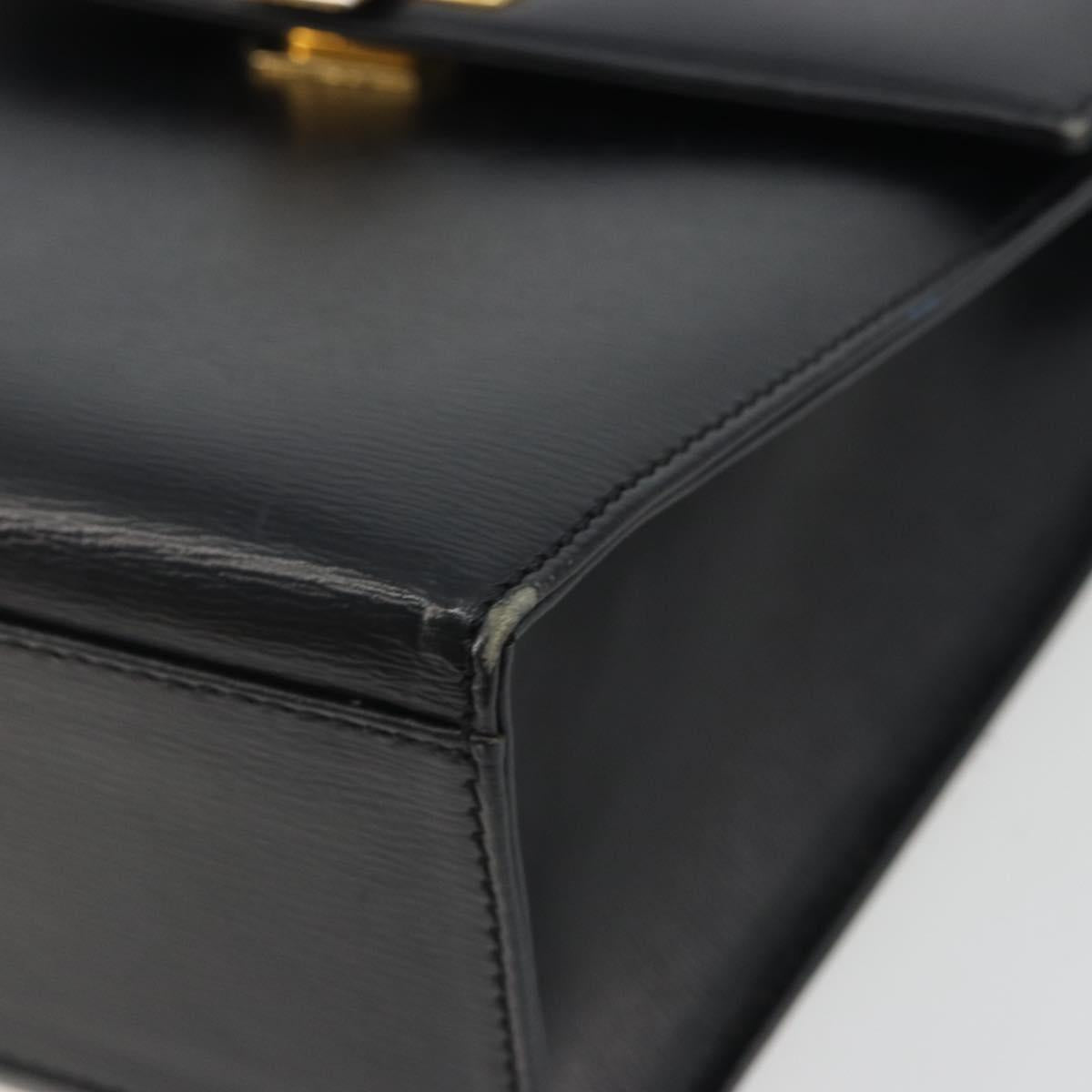 Christian Dior Hand Bag Leather 2way Black Gold Tone Auth ep15222