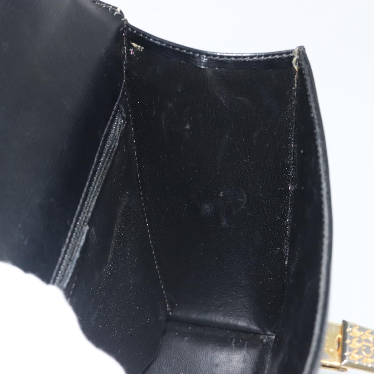 Christian Dior Hand Bag Leather 2way Black Gold Tone Auth ep15222