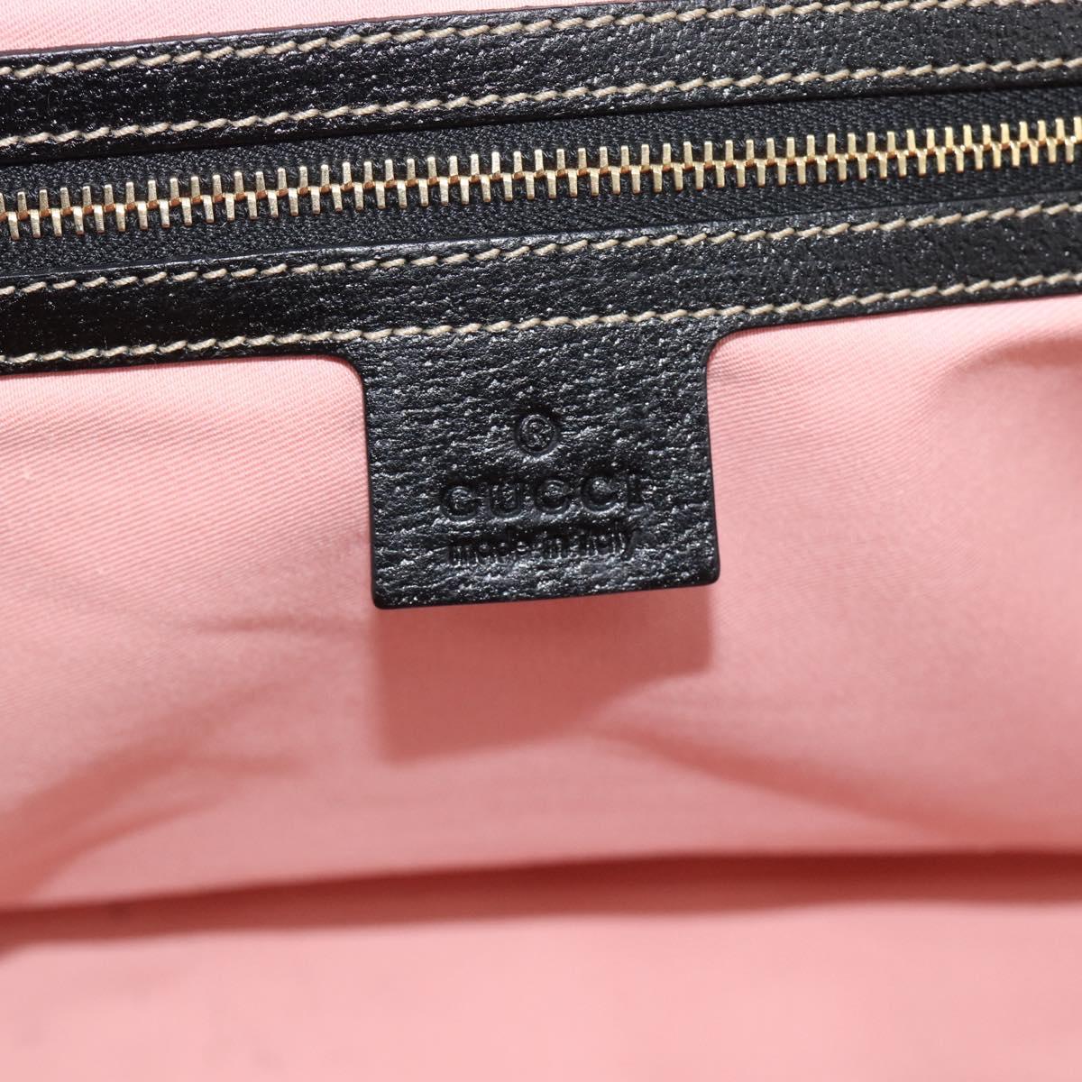 GUCCI Hand Bag Satin Black Gold Tone 154180 Auth ep15224V