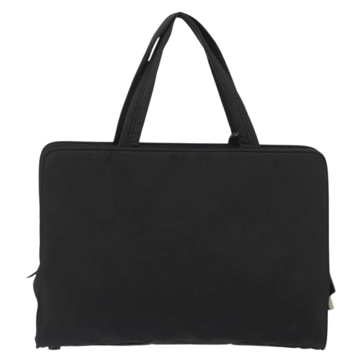 PRADA Hand Bag Nylon Black Silver Auth ep15229