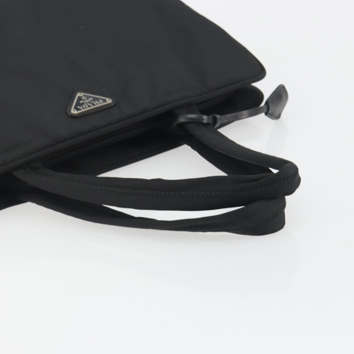 PRADA Hand Bag Nylon Black Silver Auth ep15229