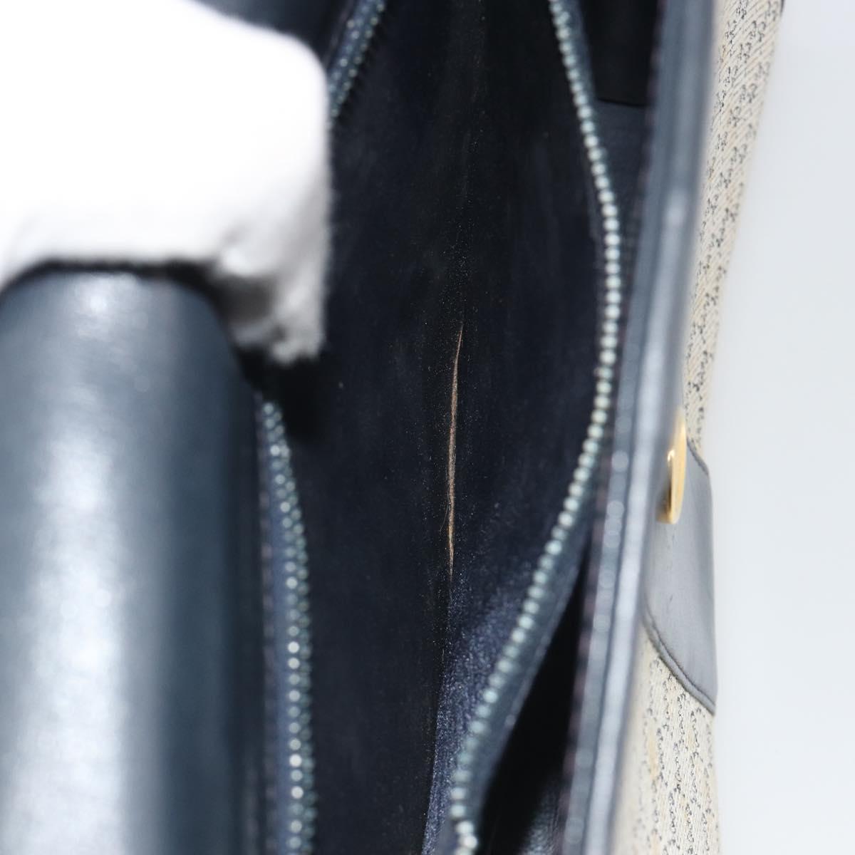 GUCCI Micro GG Canvas Shoulder Bag Navy Gold Tone Auth ep15230