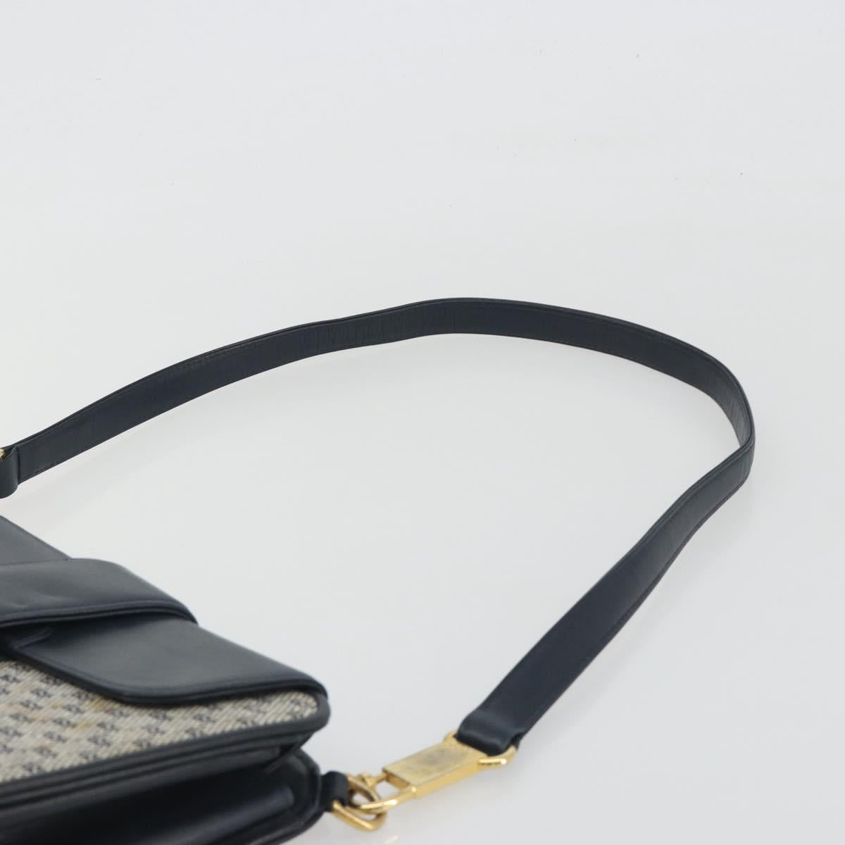 GUCCI Micro GG Canvas Shoulder Bag Navy Gold Tone Auth ep15230