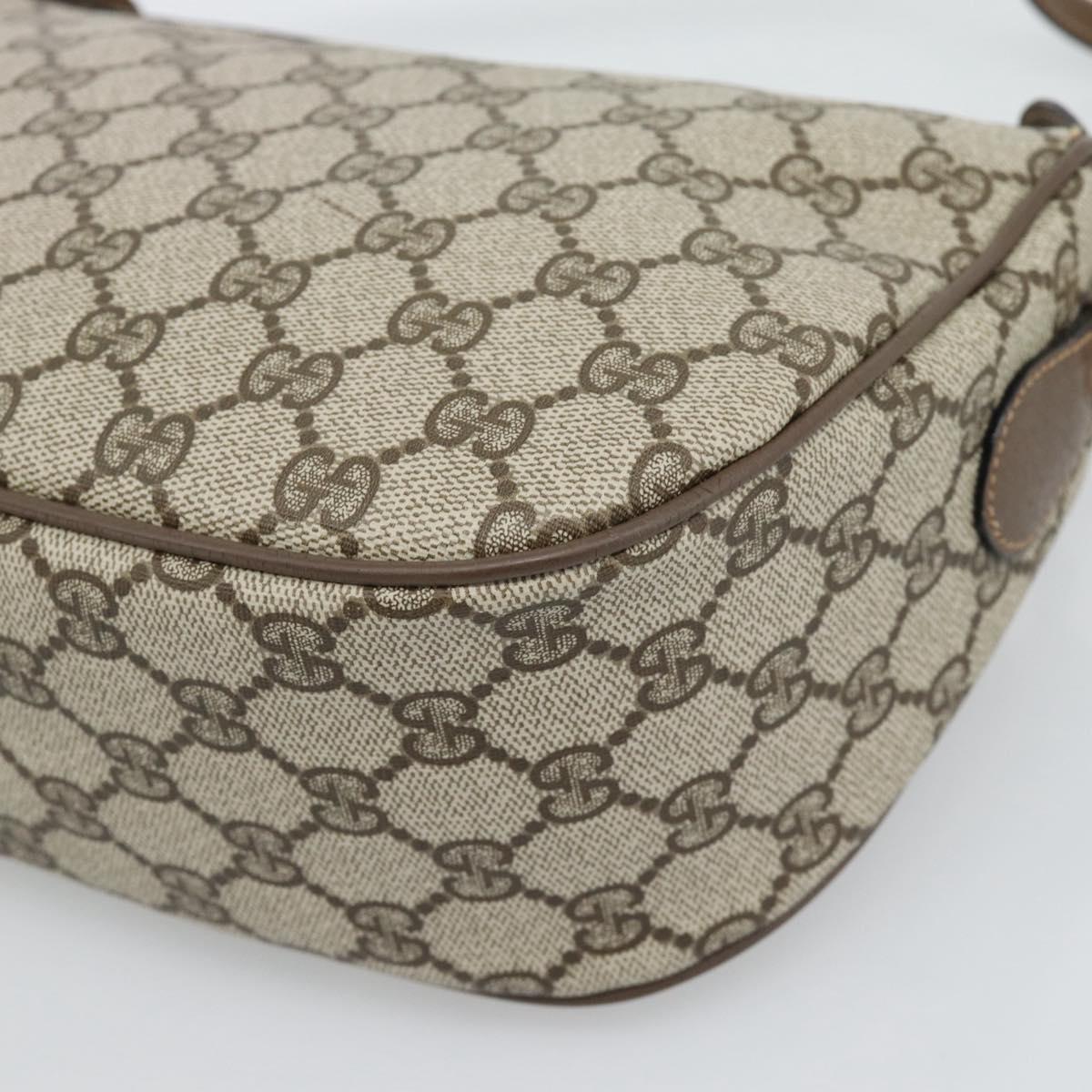 GUCCI GG Supreme Shoulder Bag PVC Leather Beige Gold Tone 89 02 032 Auth ep15231