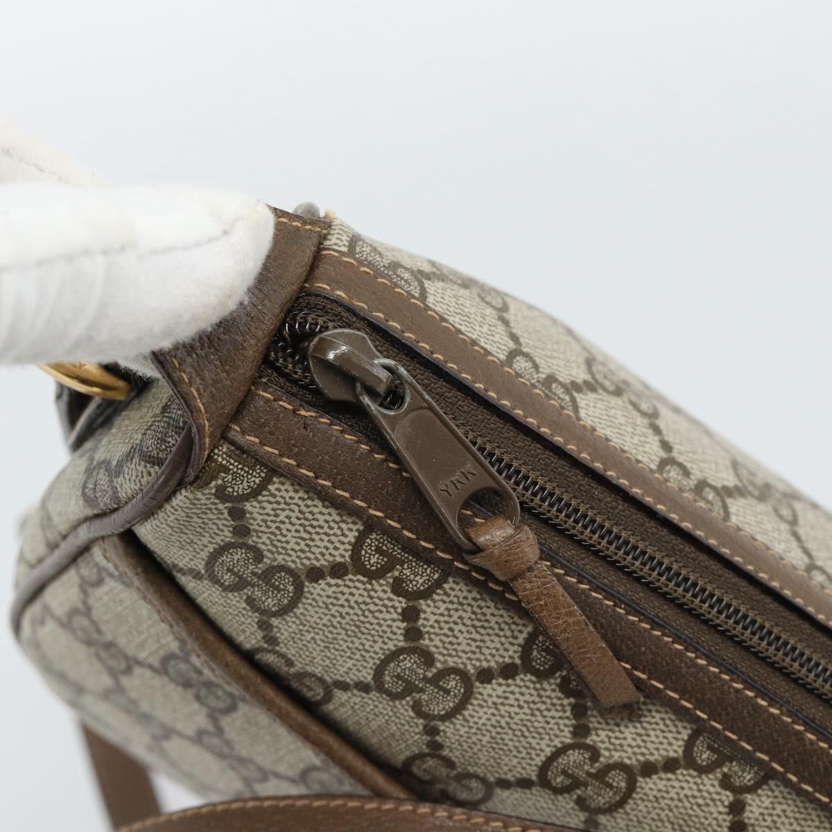 GUCCI GG Supreme Shoulder Bag PVC Leather Beige Gold Tone 89 02 032 Auth ep15231