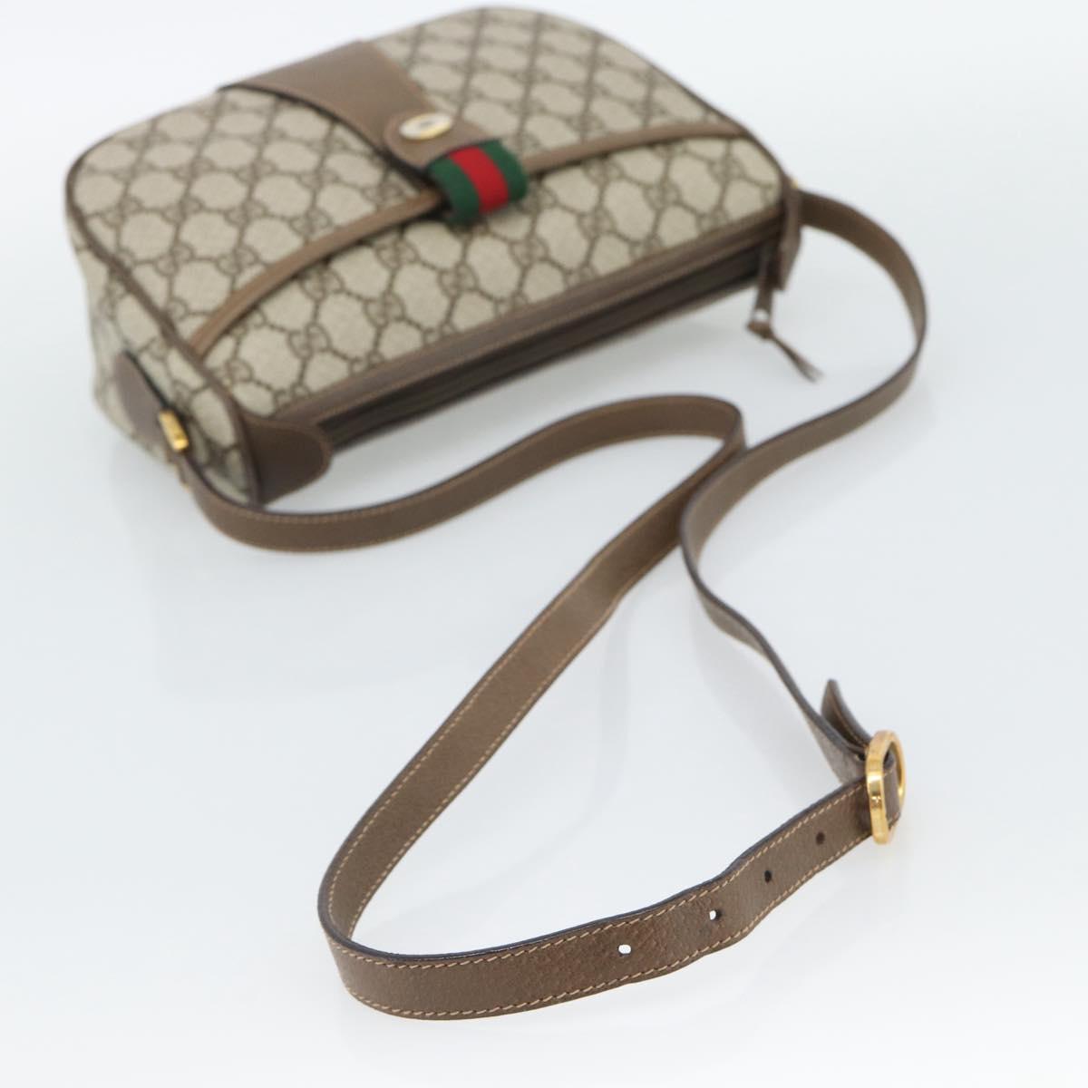 GUCCI GG Supreme Shoulder Bag PVC Leather Beige Gold Tone 89 02 032 Auth ep15231