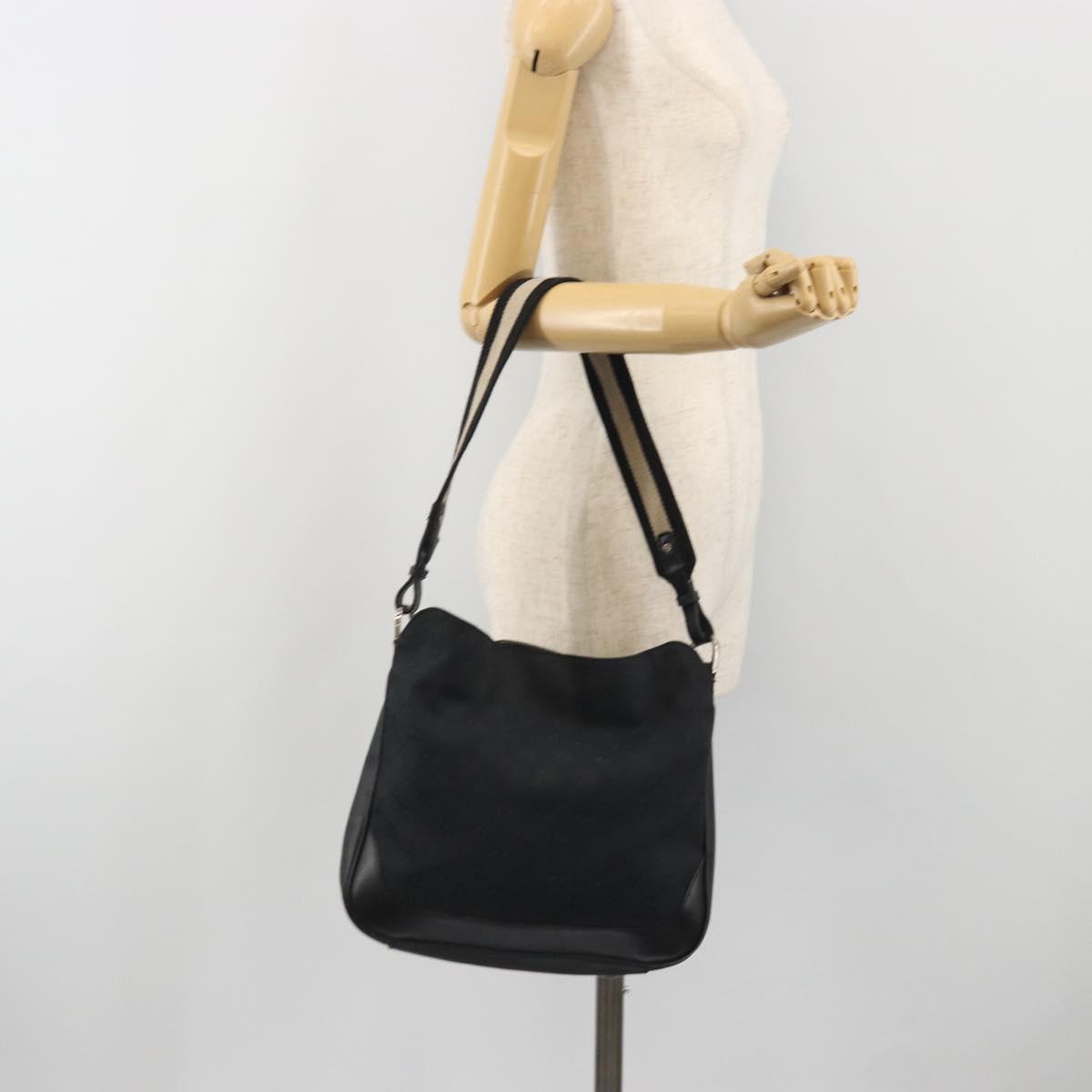 GUCCI GG Canvas Bamboo Hand Bag 2way Black Silver 001 4095 Auth ep15232