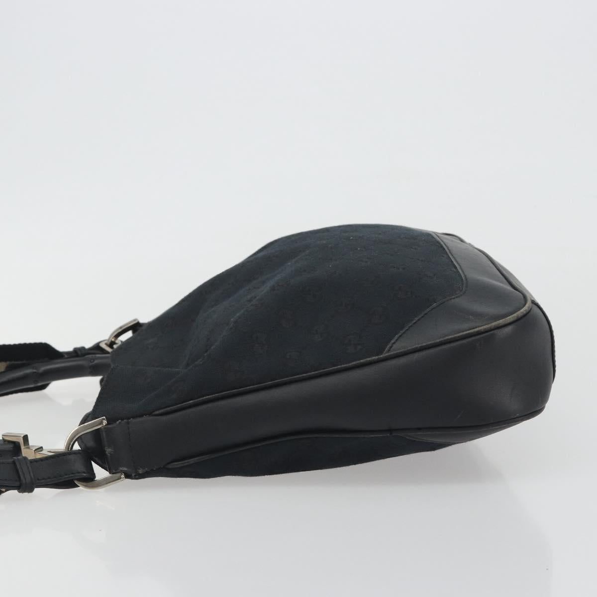 GUCCI GG Canvas Bamboo Hand Bag 2way Black Silver 001 4095 Auth ep15232