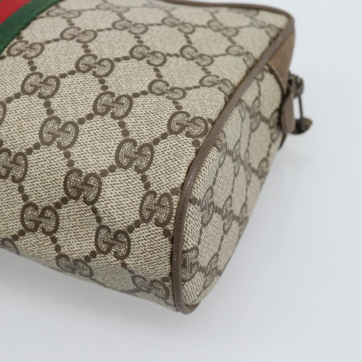 GUCCI GG Supreme Clutch Bag PVC Leather Beige 89 01 012 Auth ep15235