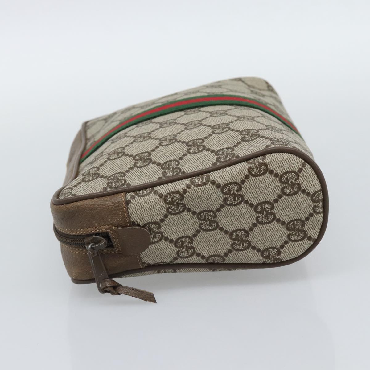 GUCCI GG Supreme Clutch Bag PVC Leather Beige 89 01 012 Auth ep15235