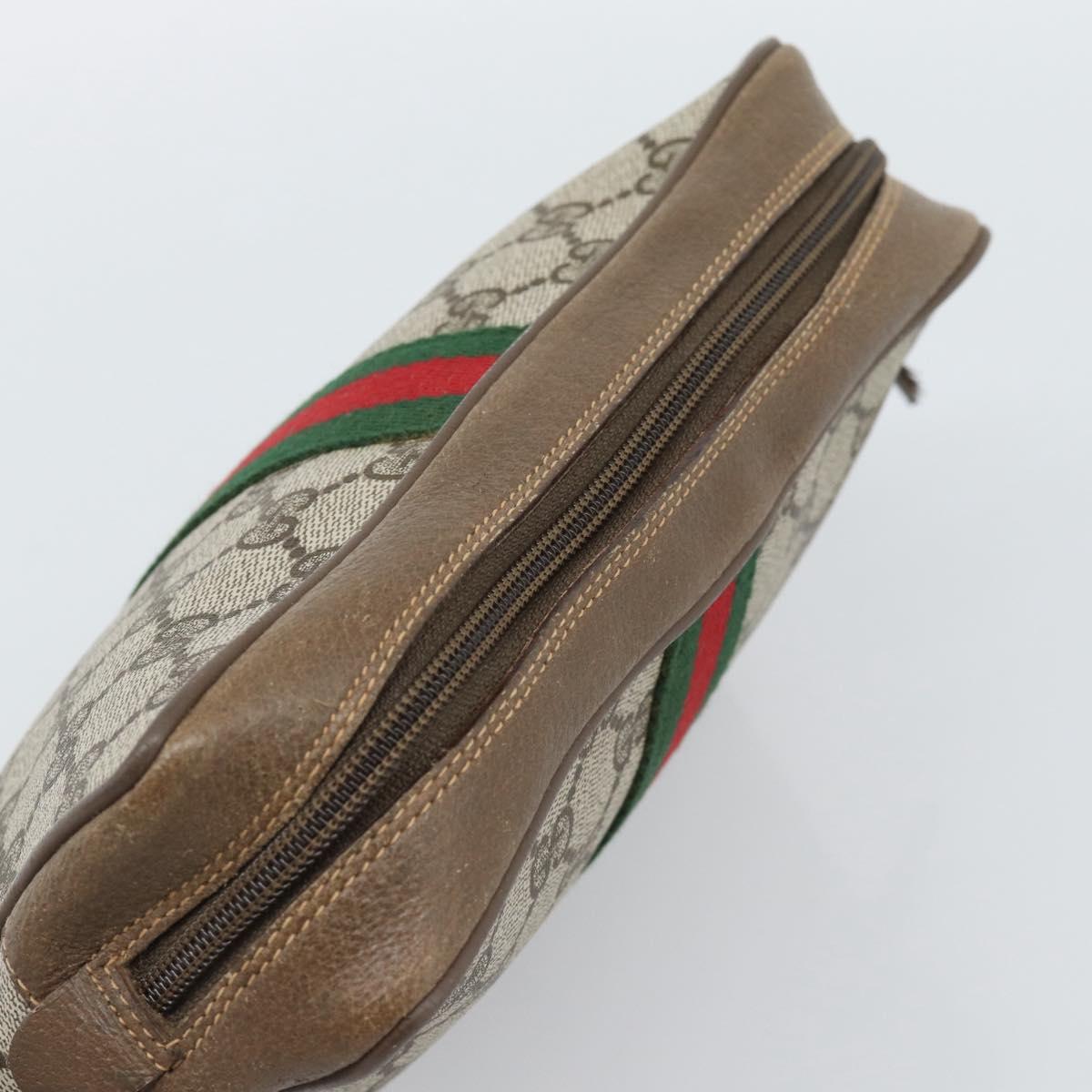 GUCCI GG Supreme Clutch Bag PVC Leather Beige 89 01 012 Auth ep15235