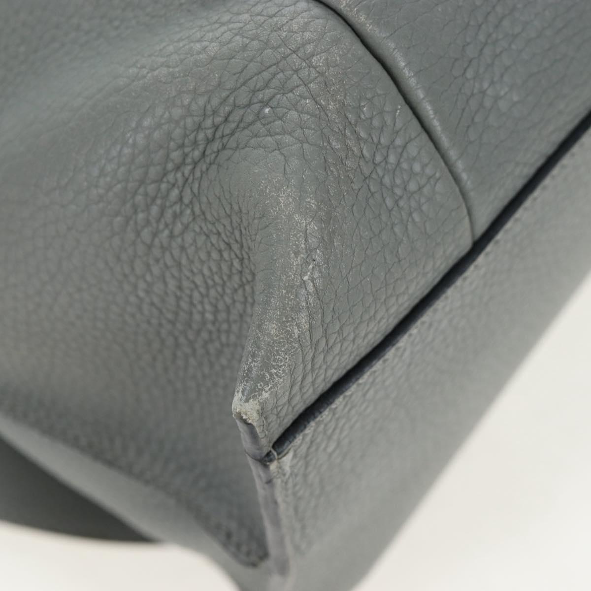 LOEWE Backpack Leather Gray Silver Auth ep15239V