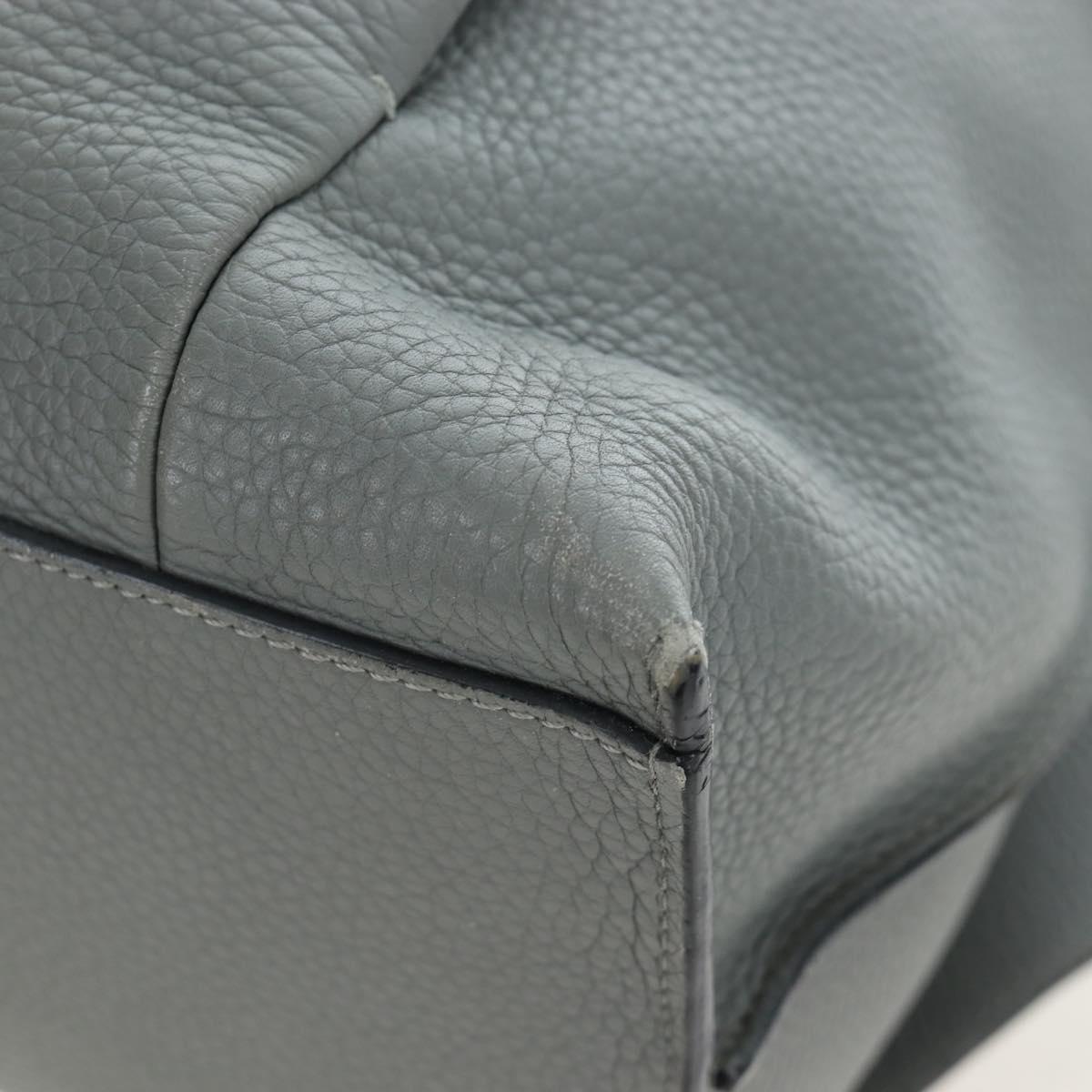 LOEWE Backpack Leather Gray Silver Auth ep15239V