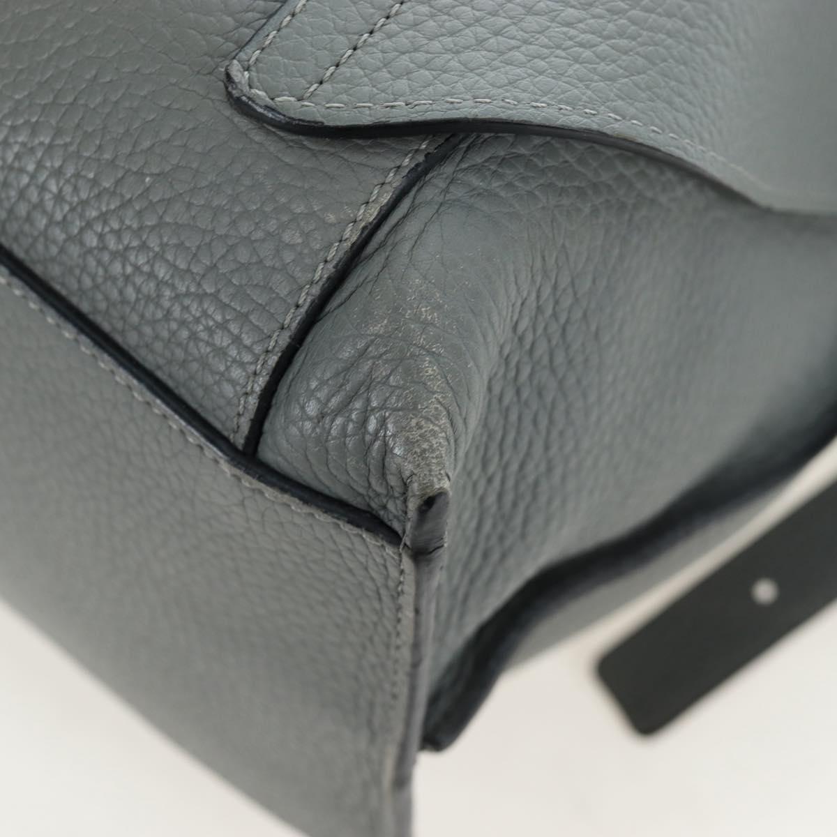 LOEWE Backpack Leather Gray Silver Auth ep15239V