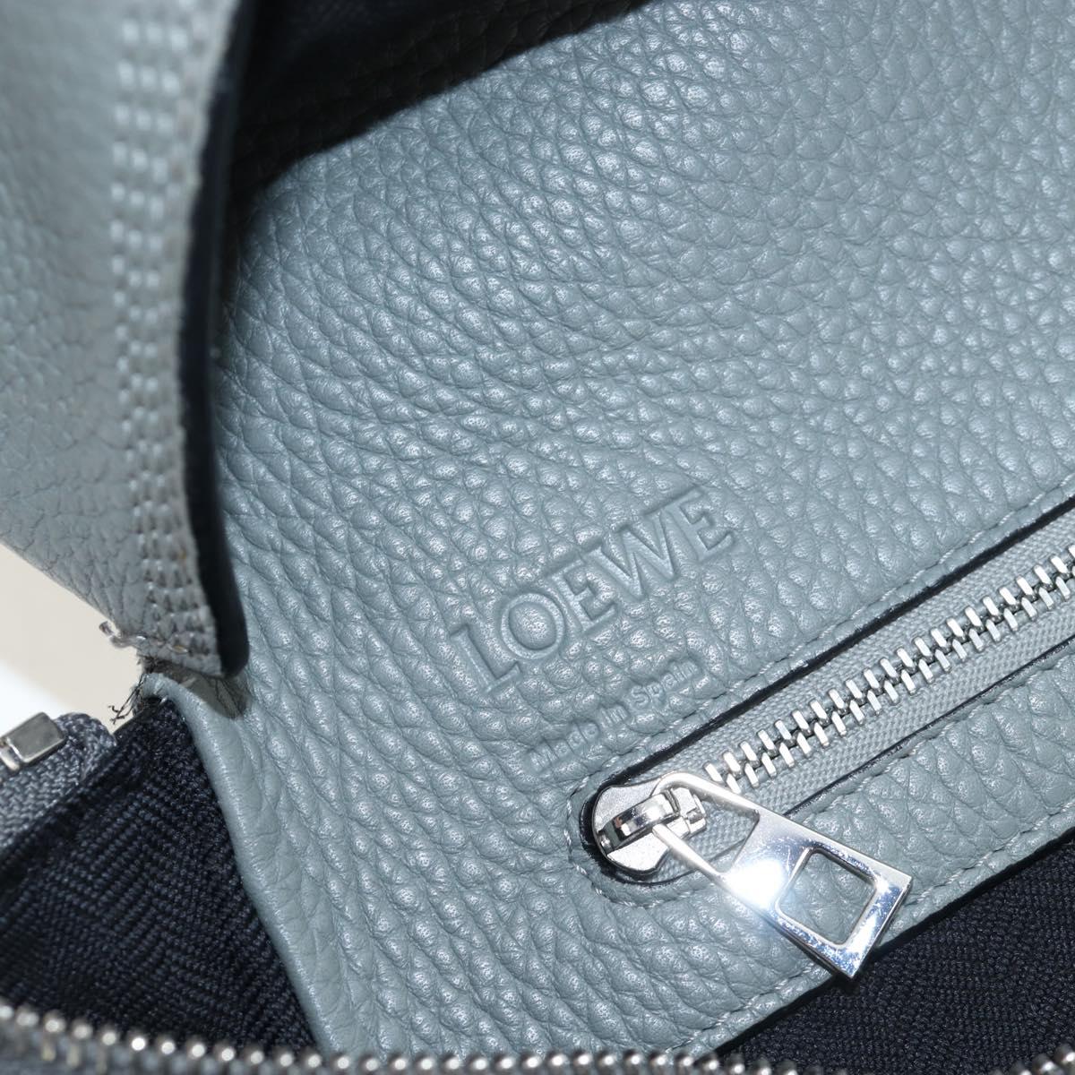 LOEWE Backpack Leather Gray Silver Auth ep15239V
