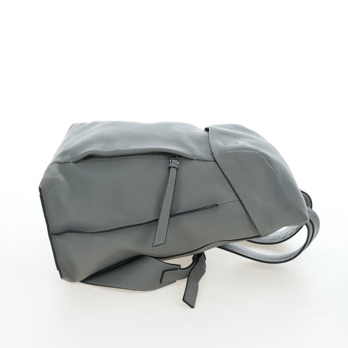 LOEWE Backpack Leather Gray Silver Auth ep15239V