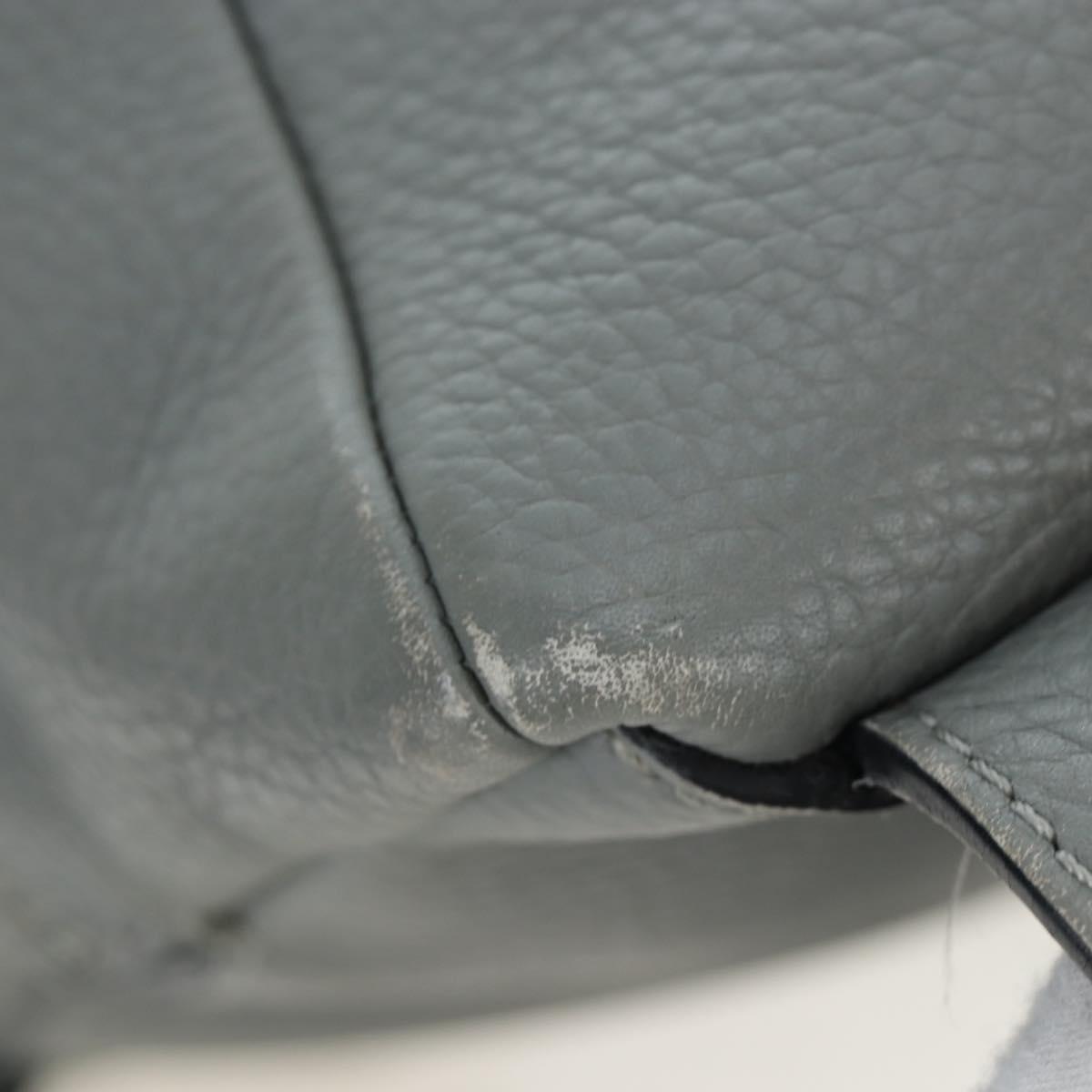 LOEWE Backpack Leather Gray Silver Auth ep15239V
