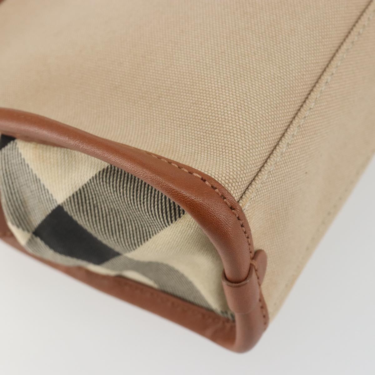 BURBERRY Shoulder Bag Canvas Beige Gold Tone Auth ep15241A