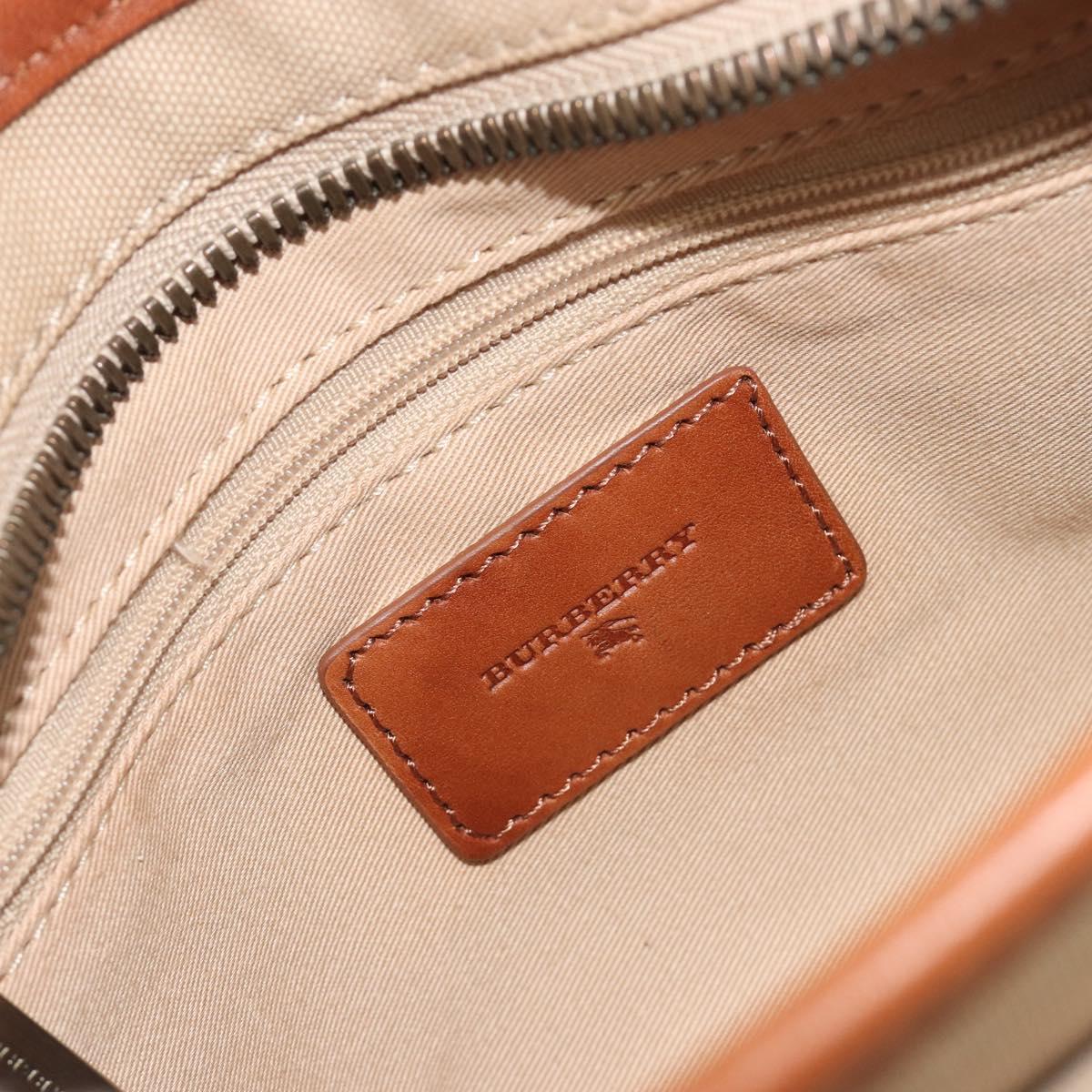 BURBERRY Shoulder Bag Canvas Beige Gold Tone Auth ep15241A