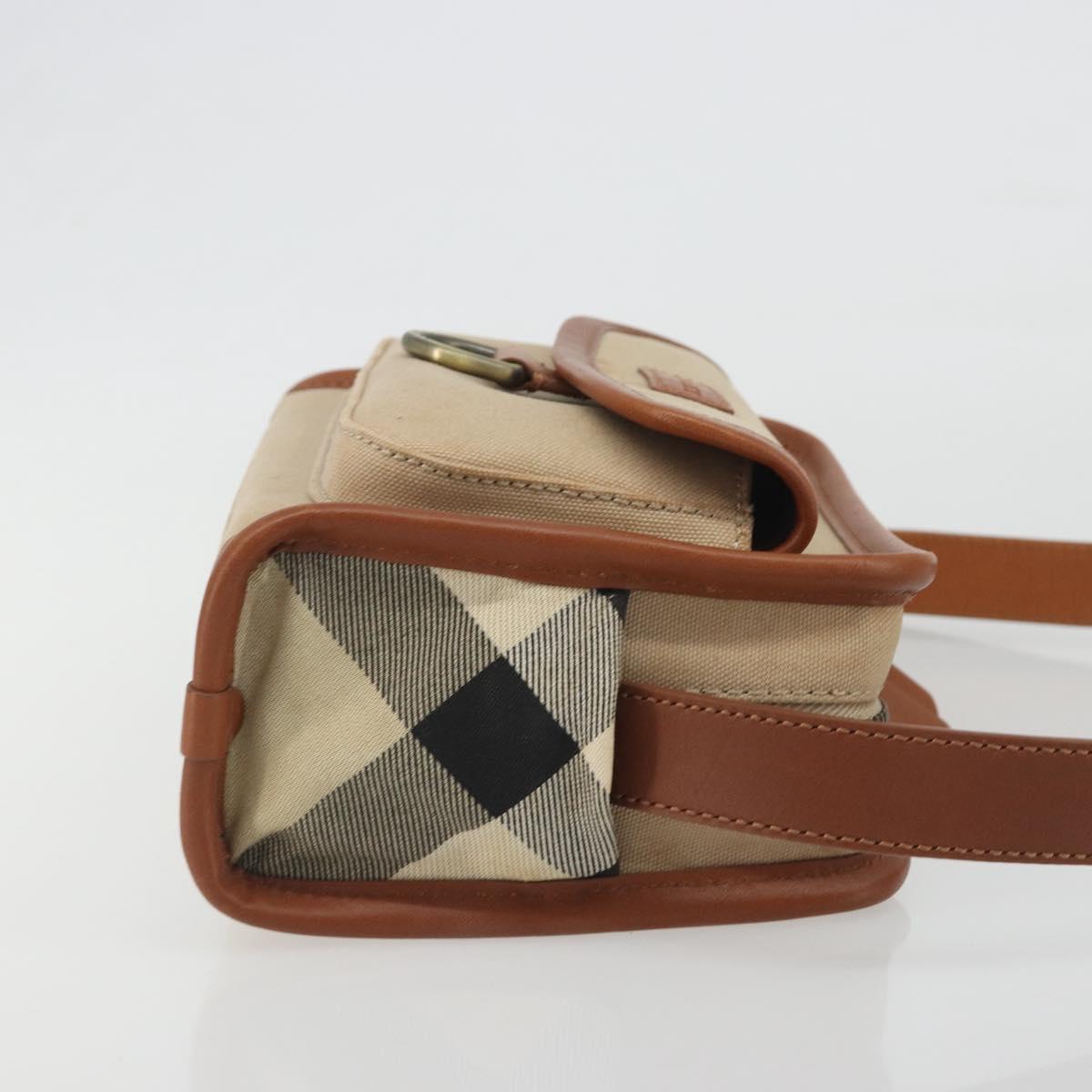 BURBERRY Shoulder Bag Canvas Beige Gold Tone Auth ep15241A