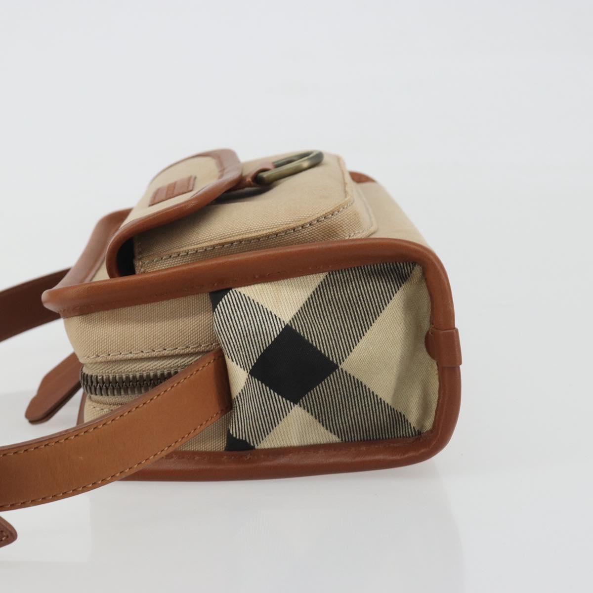 BURBERRY Shoulder Bag Canvas Beige Gold Tone Auth ep15241A