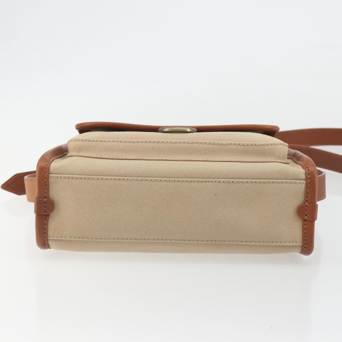 BURBERRY Shoulder Bag Canvas Beige Gold Tone Auth ep15241A