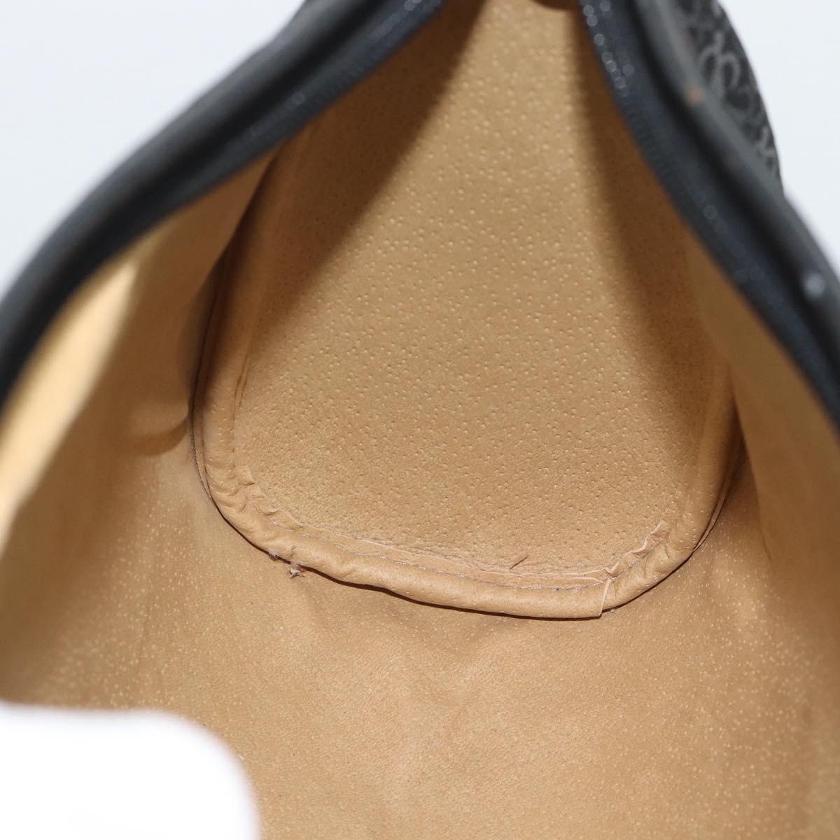 LOEWE Anagram Clutch Bag Canvas Black Gold Tone Auth ep15245