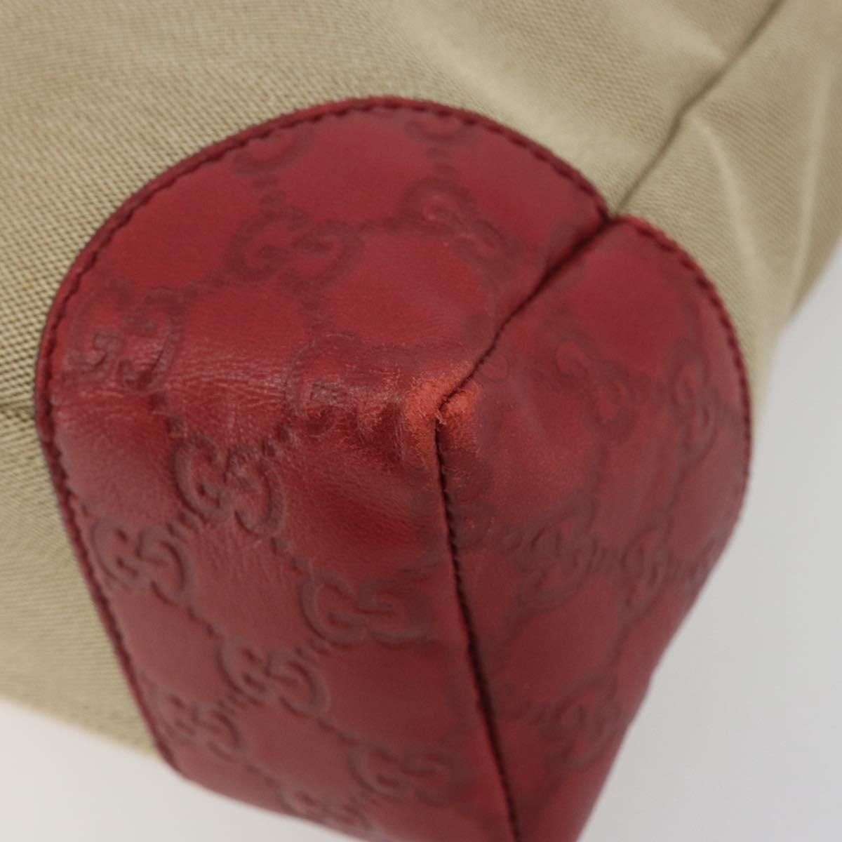 GUCCI GuccissimaGG Shoulder Bag Canvas Beige Red 257301 Auth ep15248