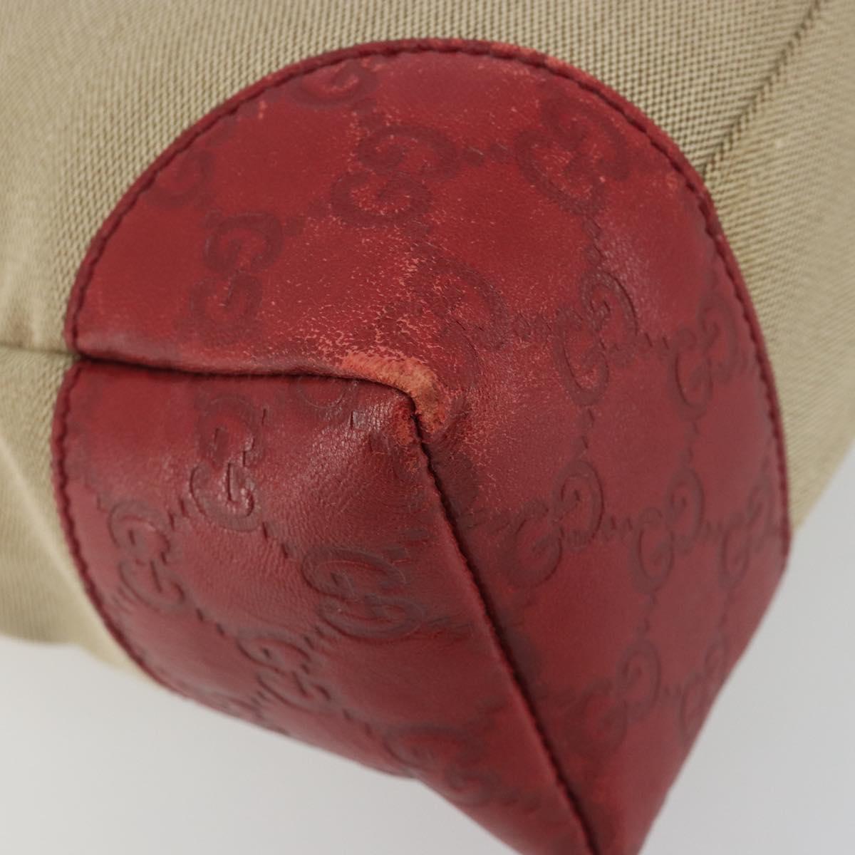 GUCCI GuccissimaGG Shoulder Bag Canvas Beige Red 257301 Auth ep15248