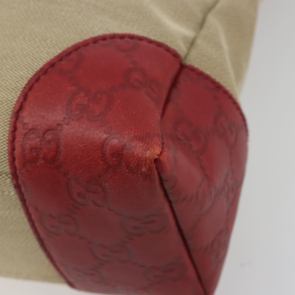 GUCCI GuccissimaGG Shoulder Bag Canvas Beige Red 257301 Auth ep15248