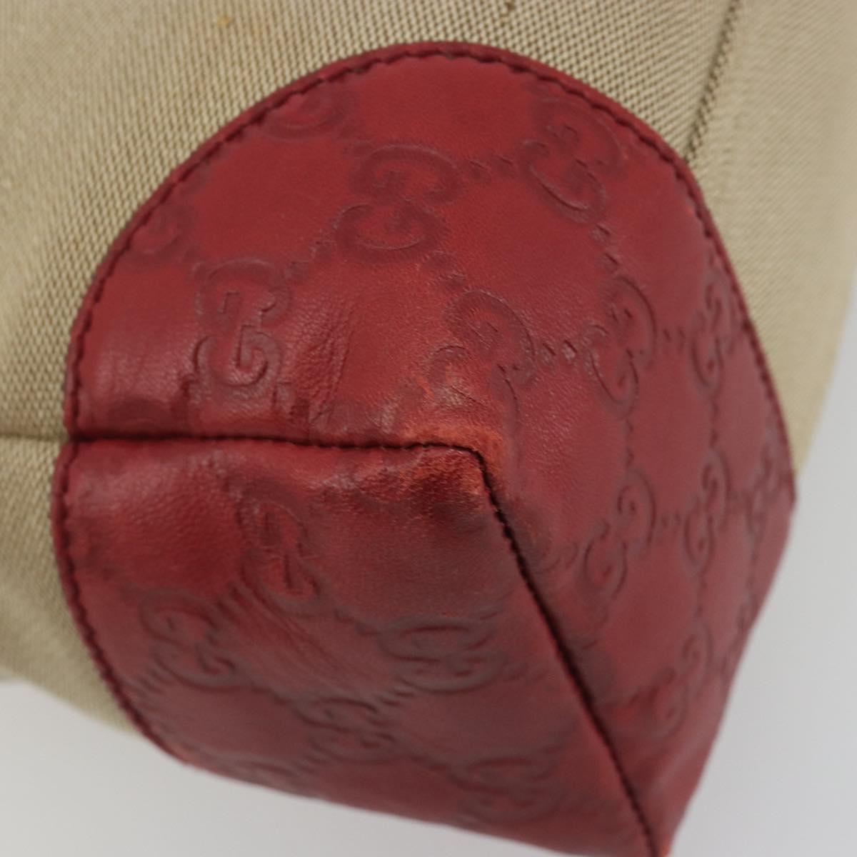 GUCCI GuccissimaGG Shoulder Bag Canvas Beige Red 257301 Auth ep15248