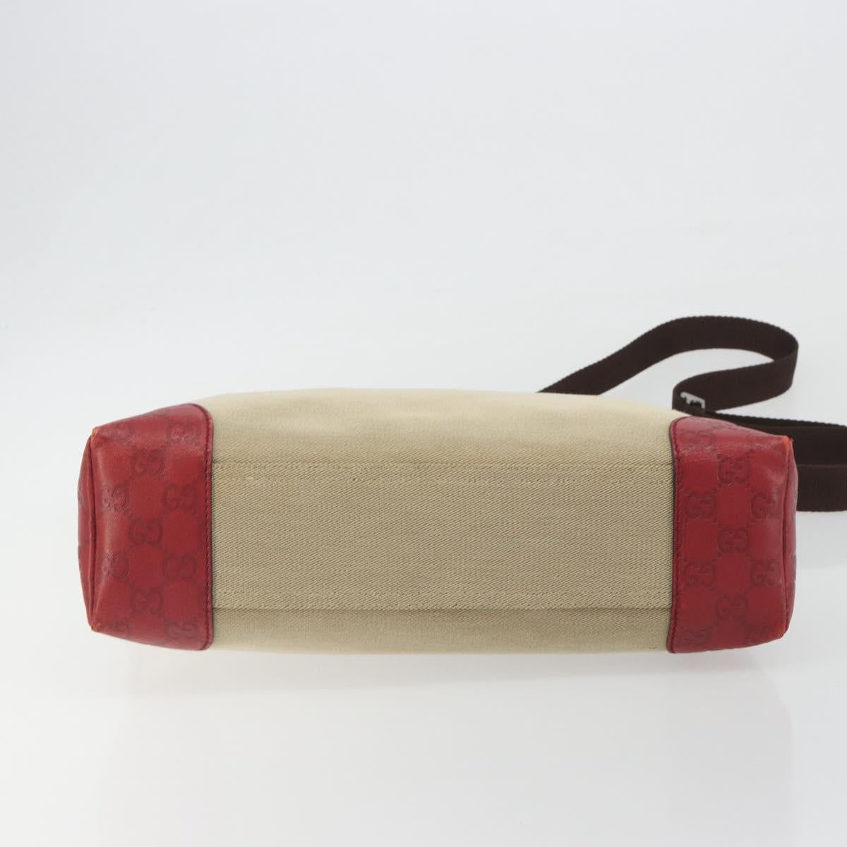 GUCCI GuccissimaGG Shoulder Bag Canvas Beige Red 257301 Auth ep15248