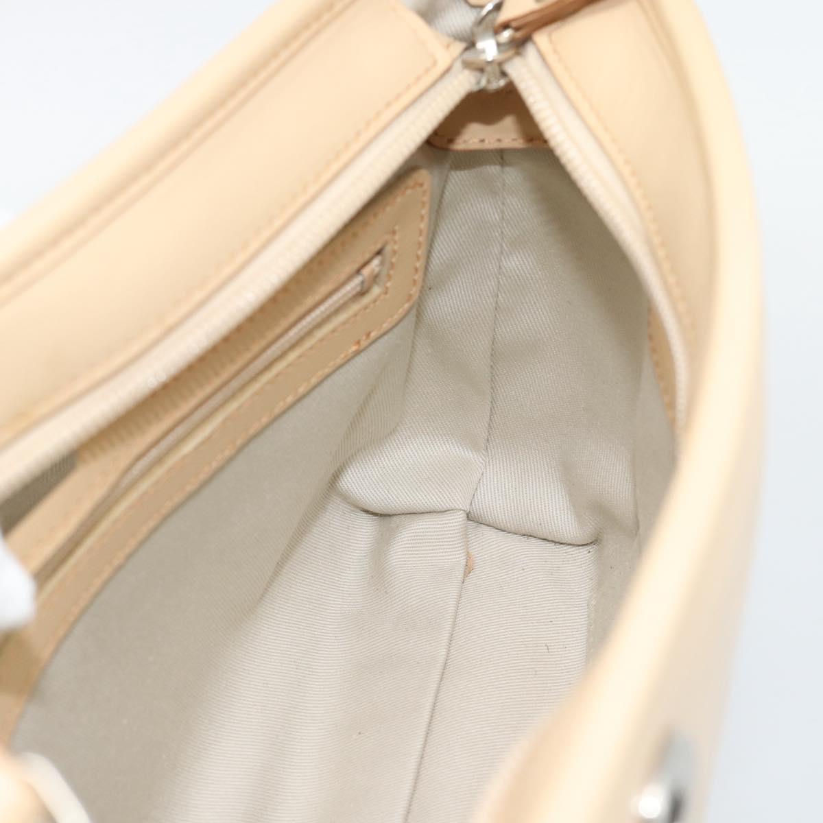 BURBERRY Shoulder Bag Canvas White Silver Auth ep15254