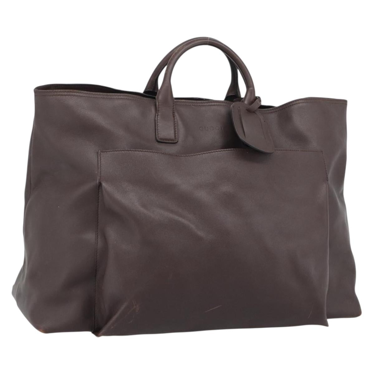 GUCCI Boston Bag Leather Brown 019 2048 3170 00 Auth ep15256