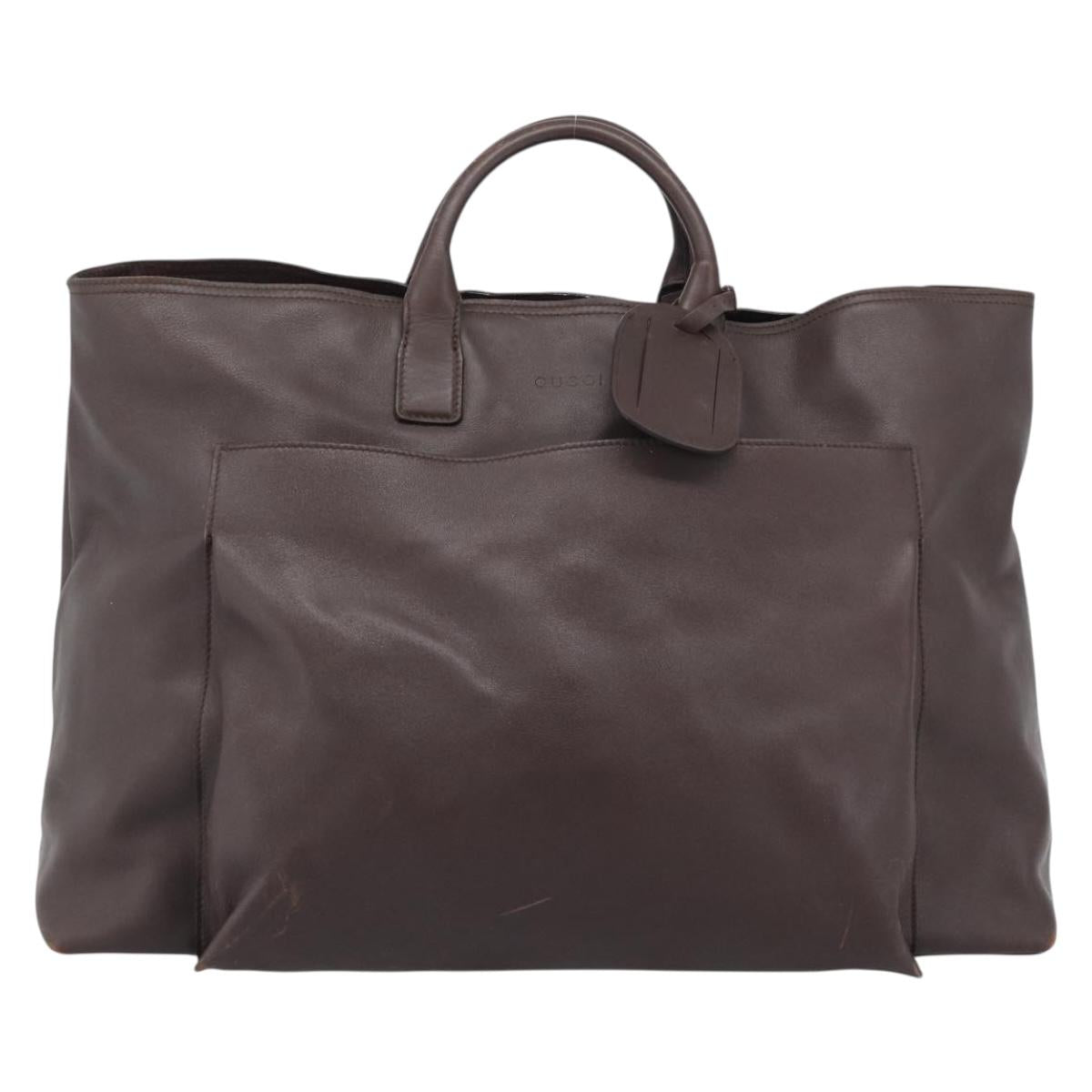 GUCCI Boston Bag Leather Brown 019 2048 3170 00 Auth ep15256
