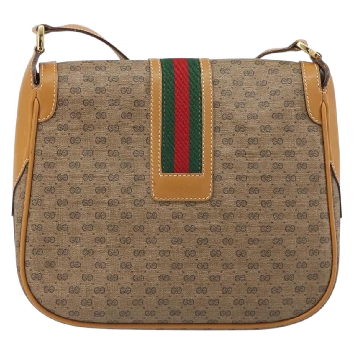 GUCCI Micro GG Supreme Shoulder Bag PVC Beige Gold 001 084 0914 Auth ep15257