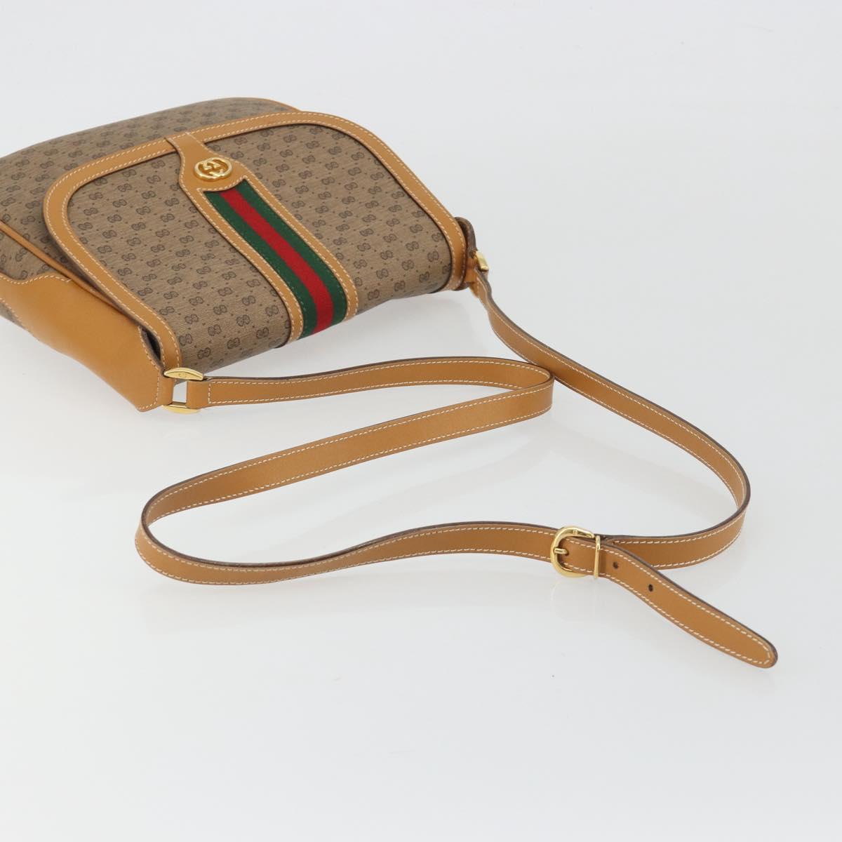 GUCCI Micro GG Supreme Shoulder Bag PVC Beige Gold 001 084 0914 Auth ep15257