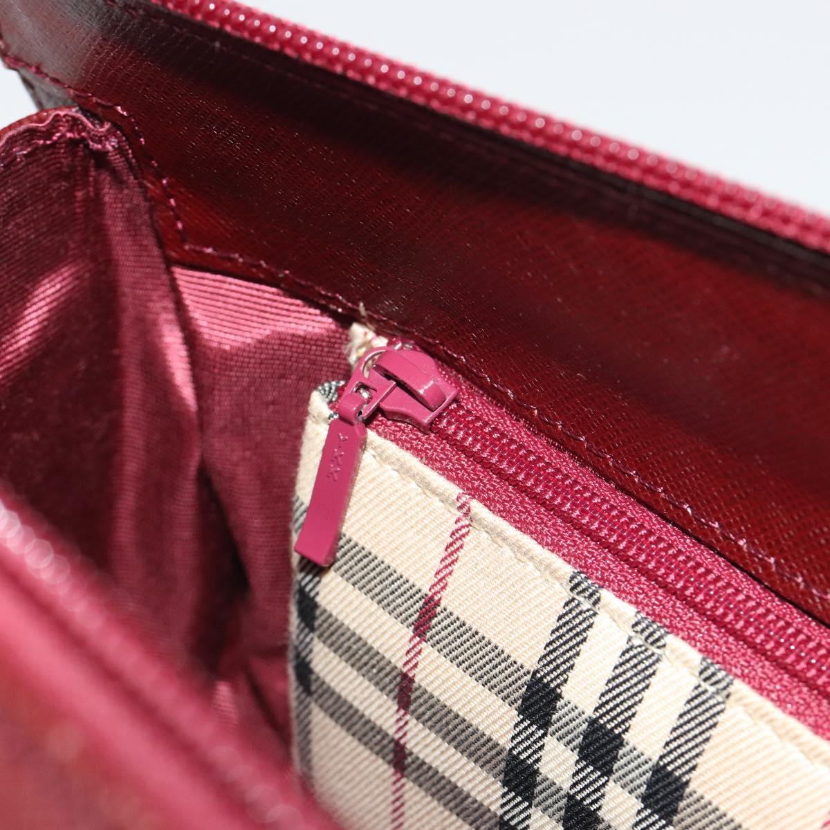 BURBERRY Hand Bag Leather Bordeaux Gold Tone Auth ep15263