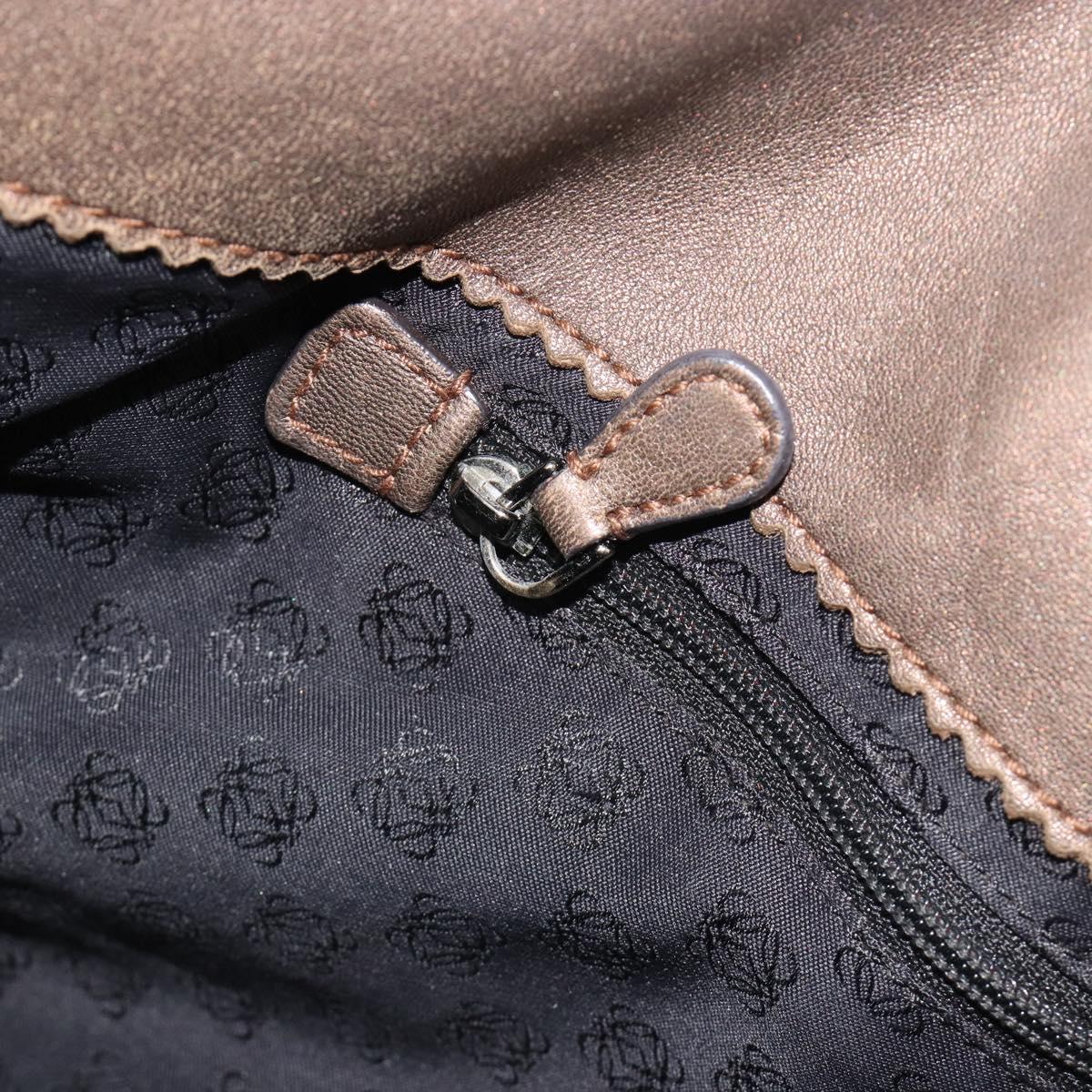 LOEWE Tote Bag Leather Brown Auth ep15264