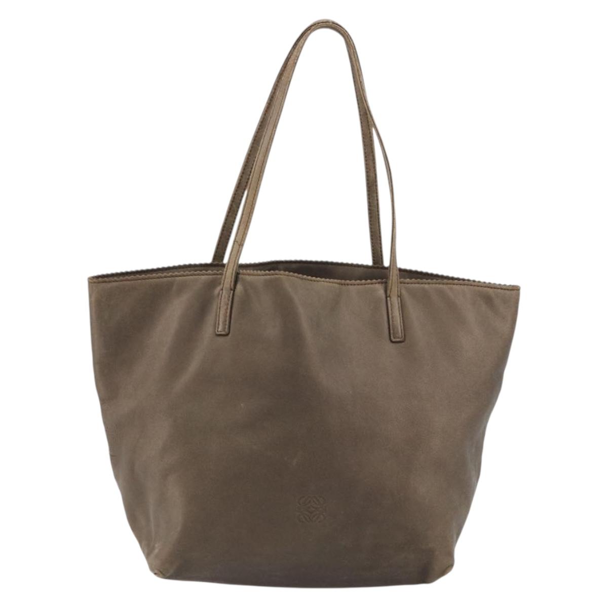 LOEWE Tote Bag Leather Brown Auth ep15264