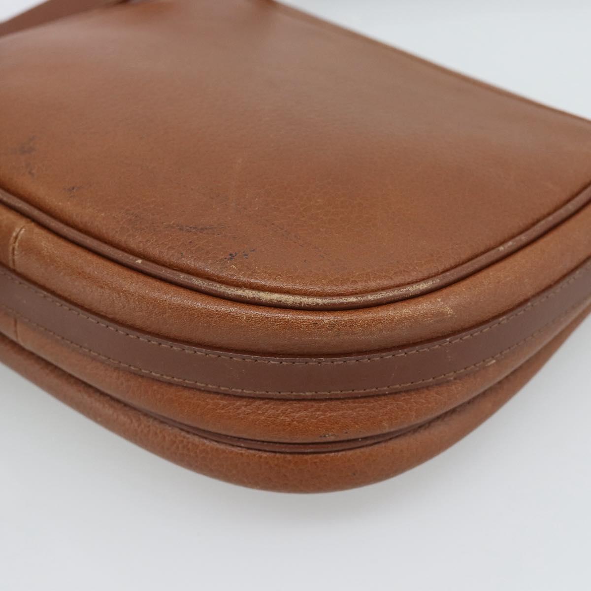 Burberrys Shoulder Bag Leather Brown Gold Tone Auth ep15272