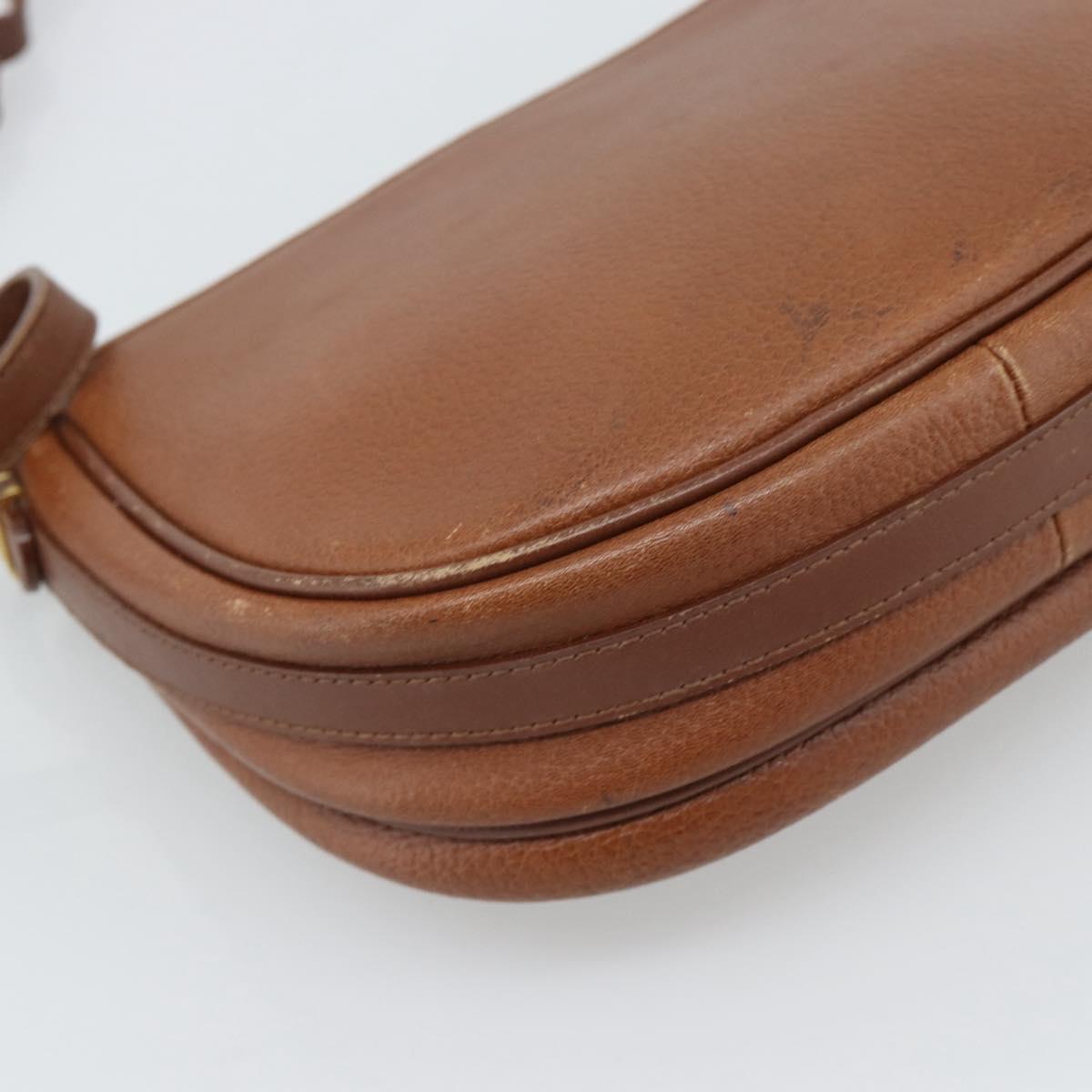 Burberrys Shoulder Bag Leather Brown Gold Tone Auth ep15272