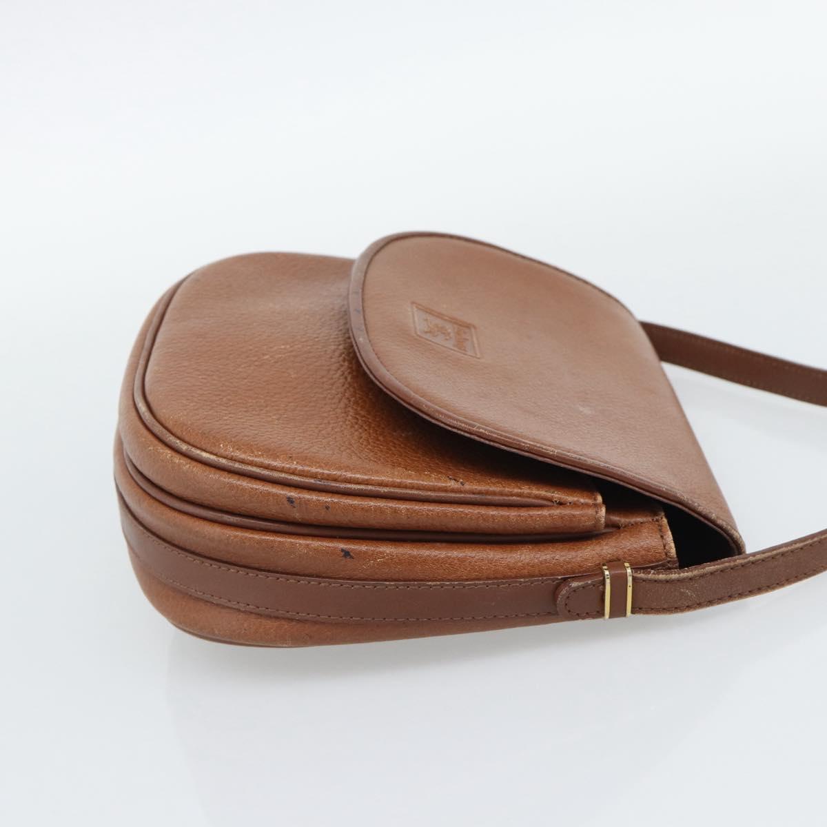 Burberrys Shoulder Bag Leather Brown Gold Tone Auth ep15272