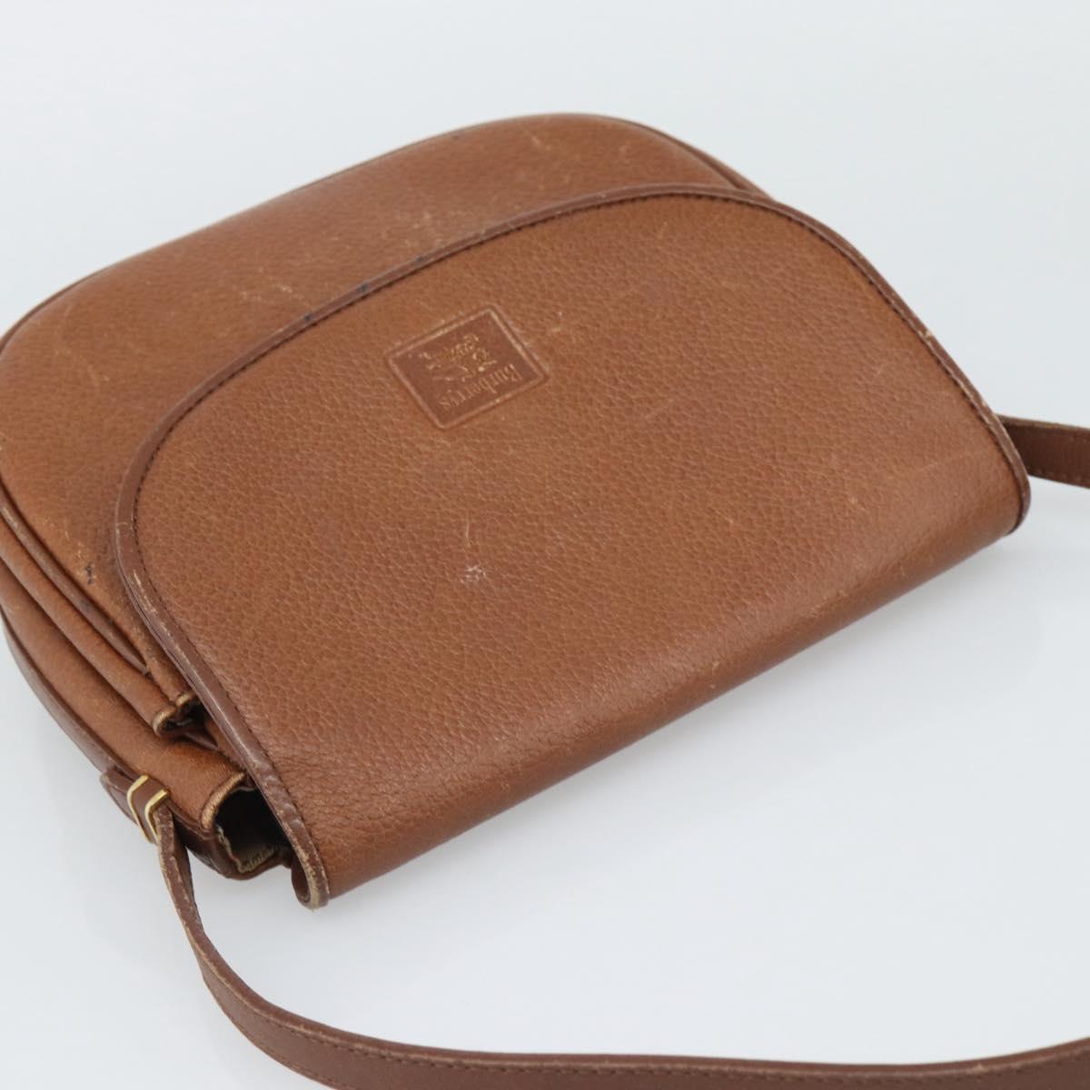 Burberrys Shoulder Bag Leather Brown Gold Tone Auth ep15272