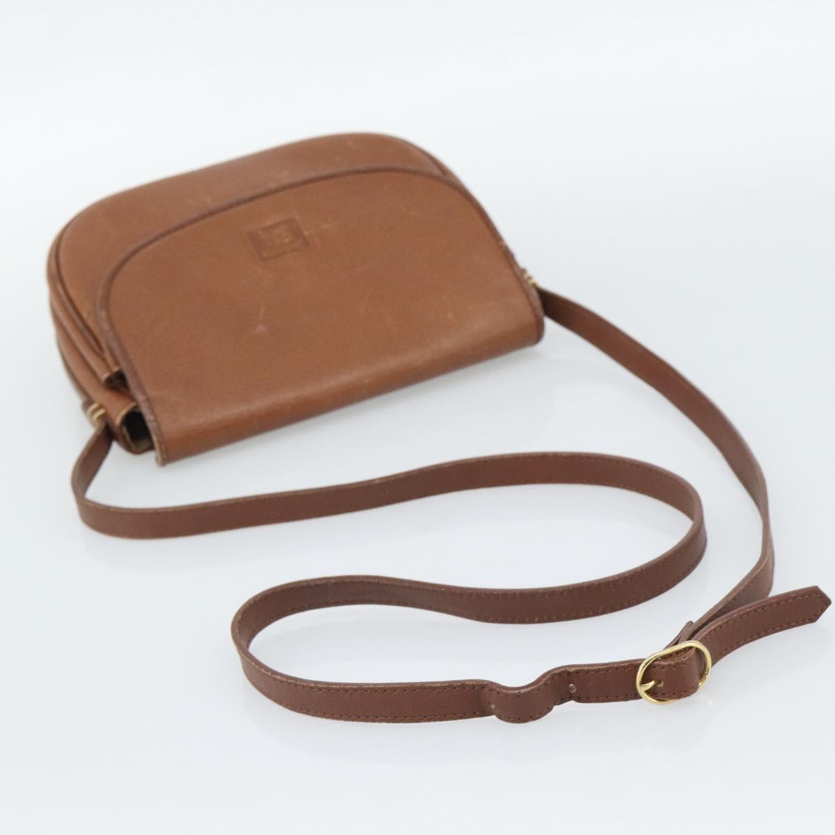 Burberrys Shoulder Bag Leather Brown Gold Tone Auth ep15272