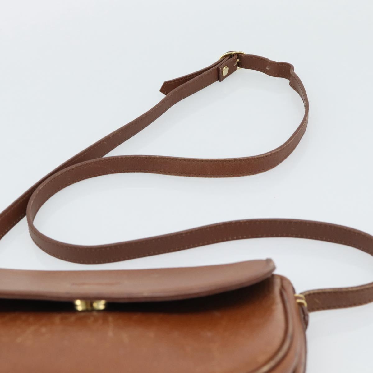 Burberrys Shoulder Bag Leather Brown Gold Tone Auth ep15272