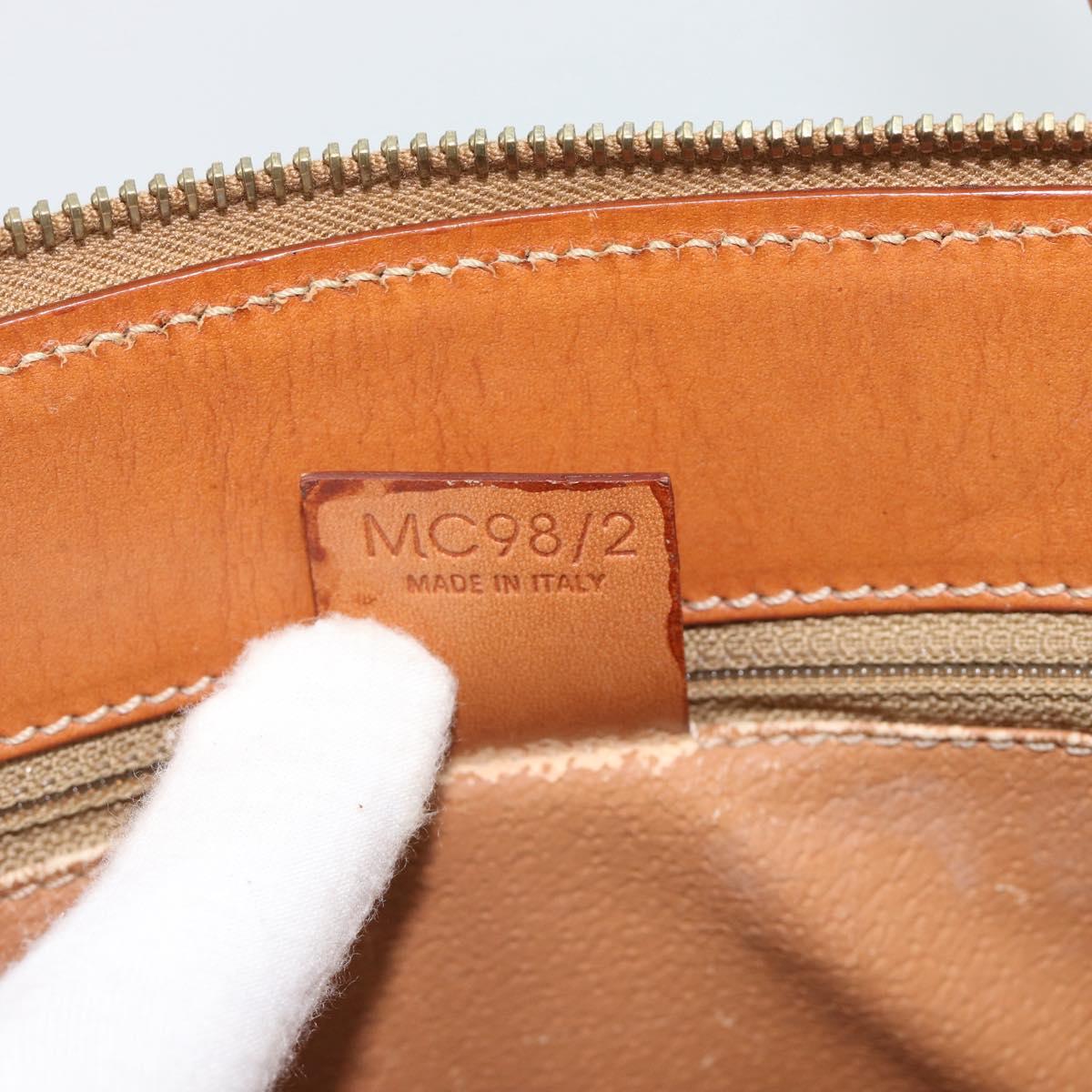 CELINE Macadam Hand Bag PVC Leather 2way Brown Gold Tone Auth ep15277